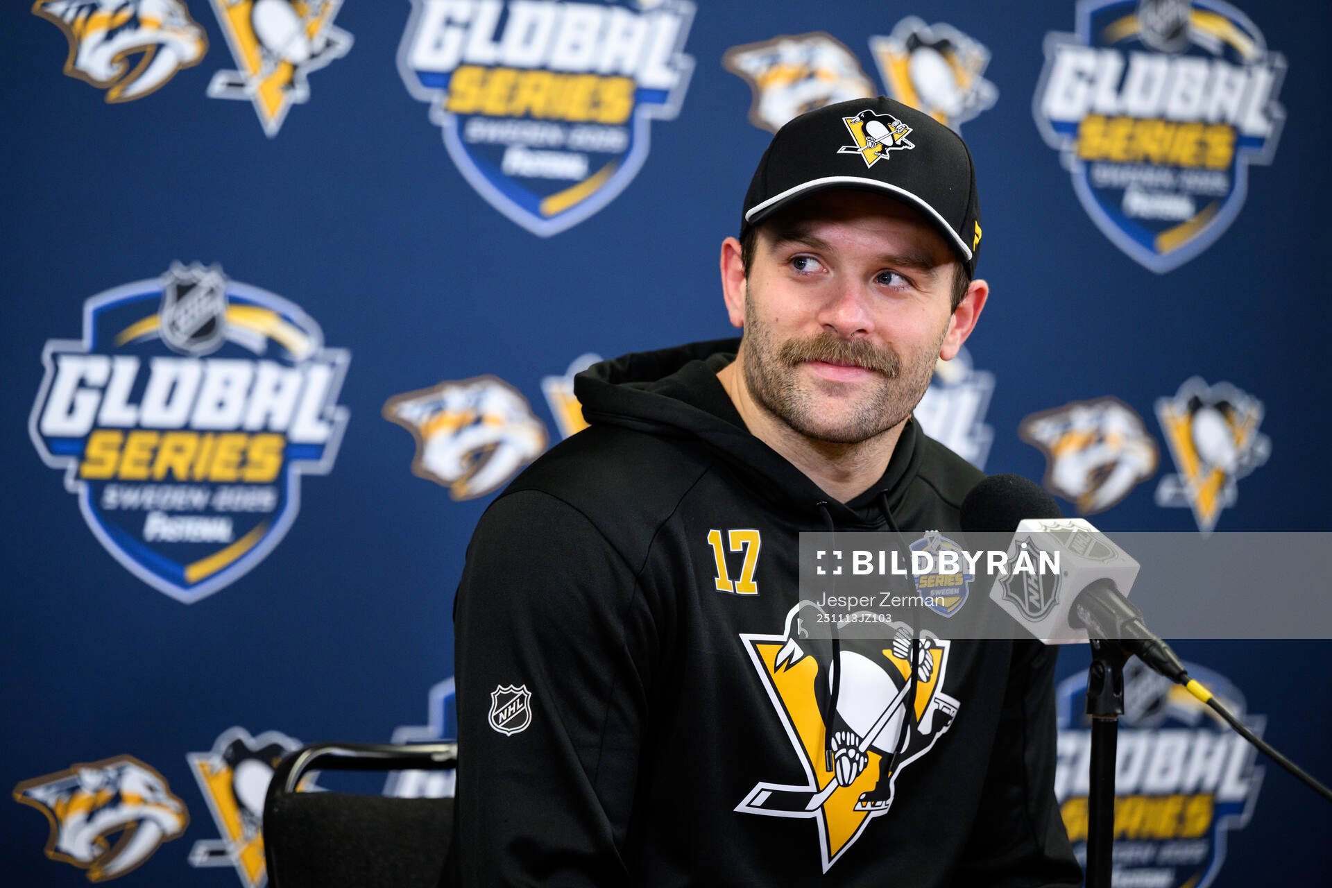 Bryan Rust of Pittsburgh Penguins at a press conference