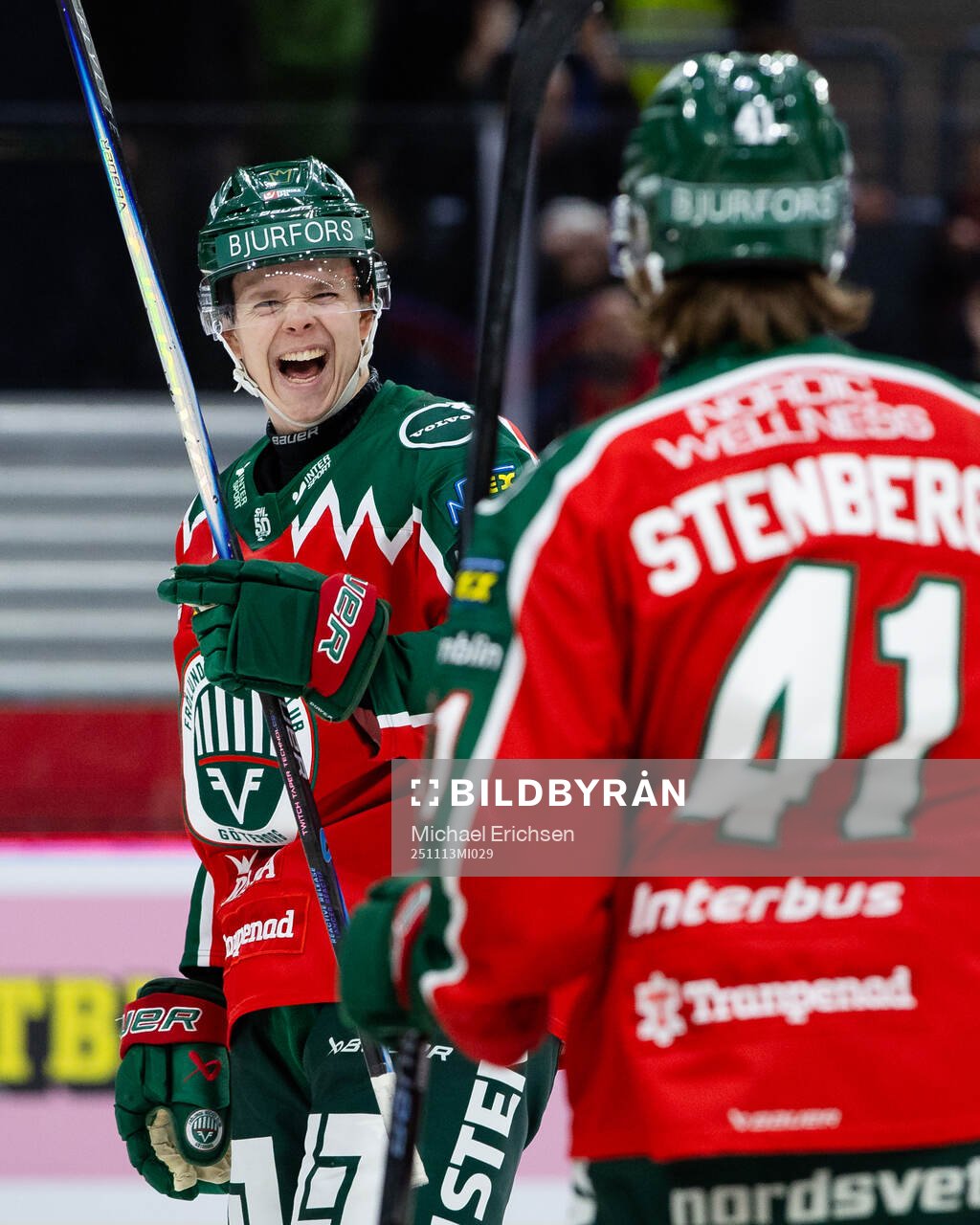 Frölundas Noah Dower Nilsson jublar