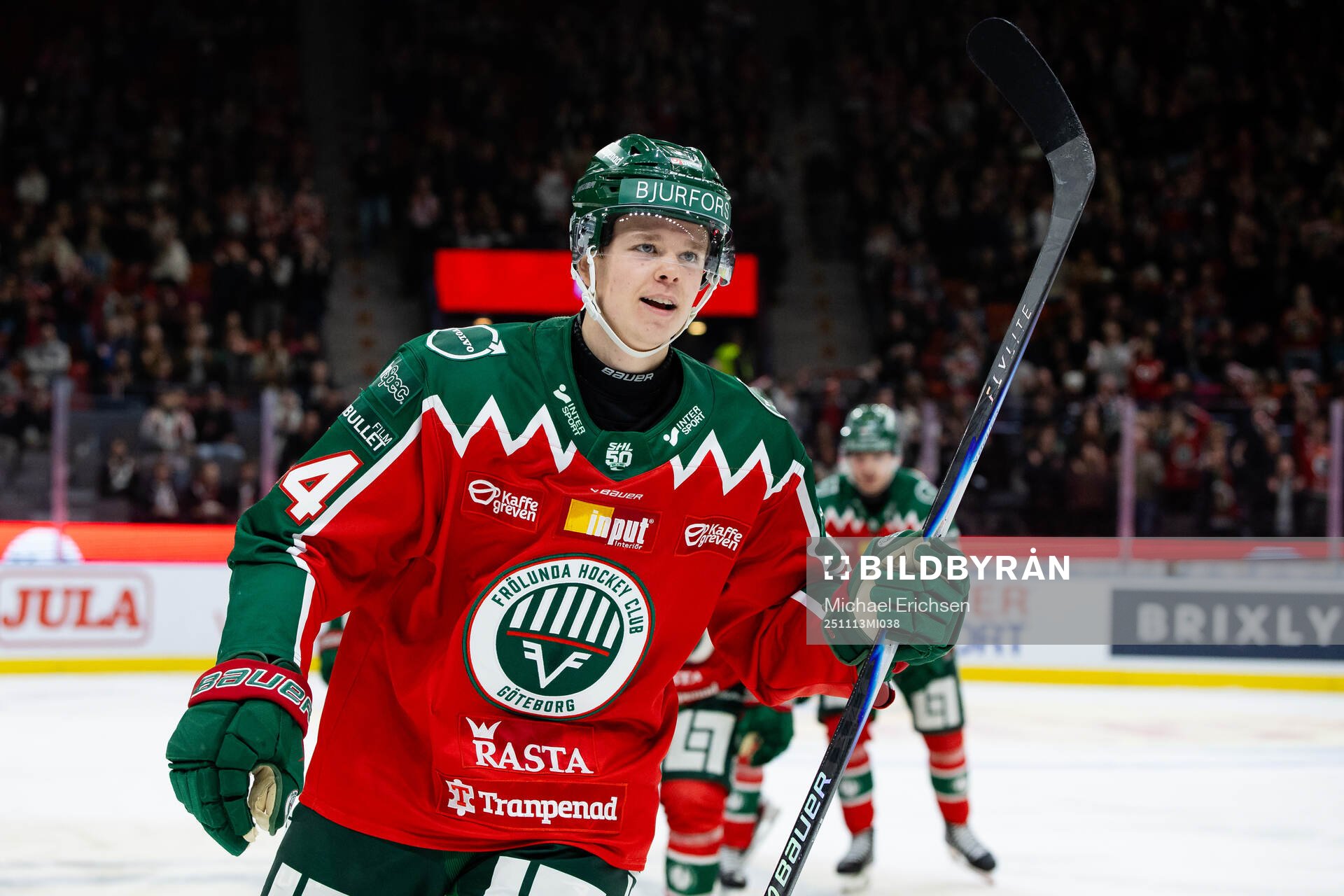 Frölundas Noah Dower Nilsson jublar