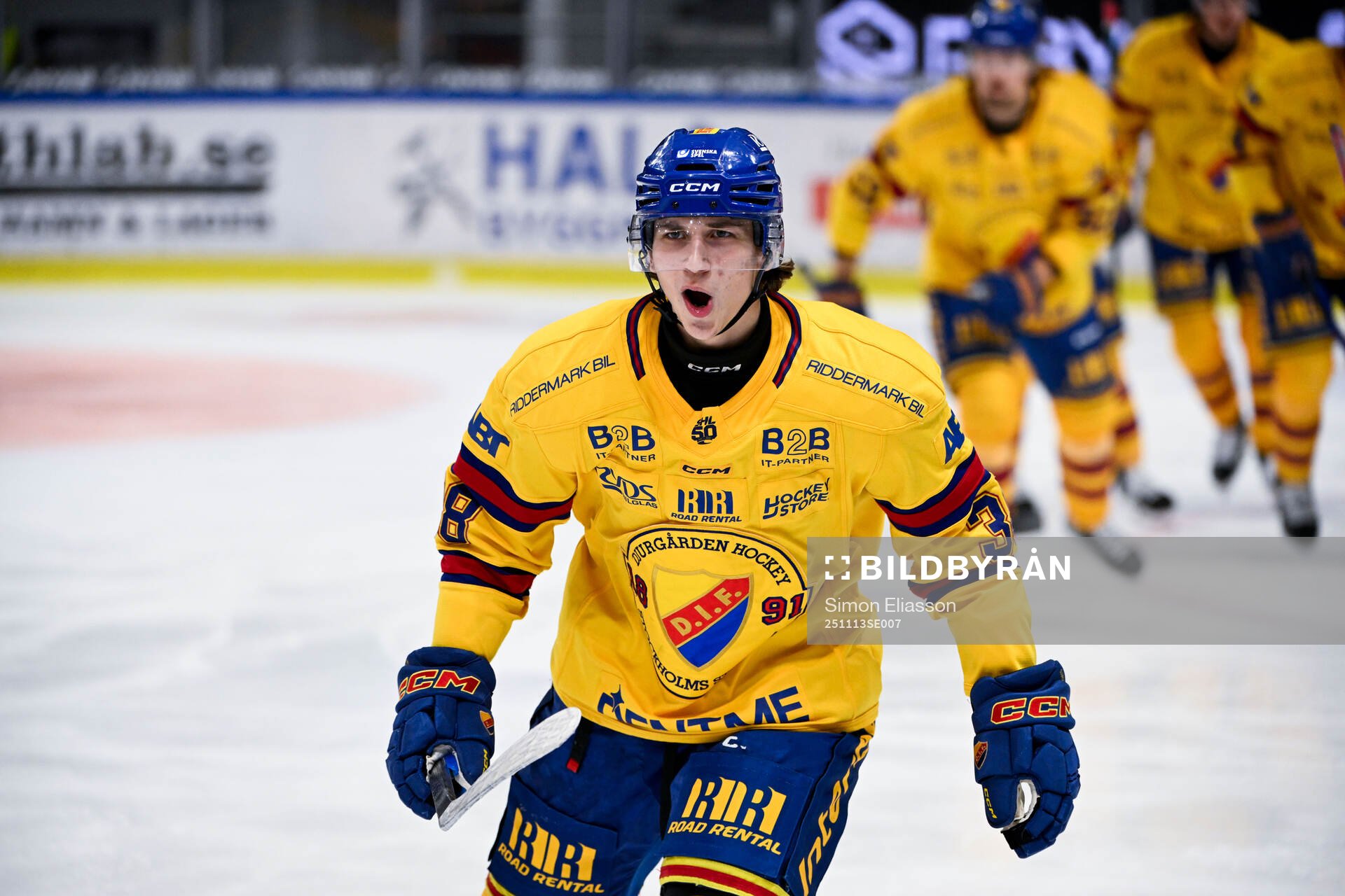Djurgårdens Victor Eklund jublar