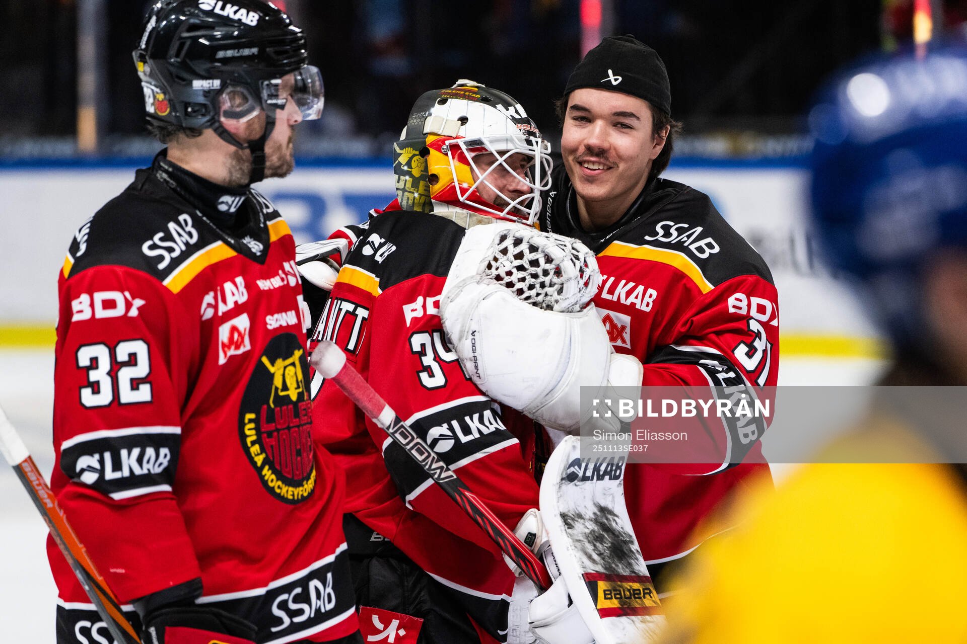 Luleås målvakt Joel Lassinantti och målvakt Matteus Ward
