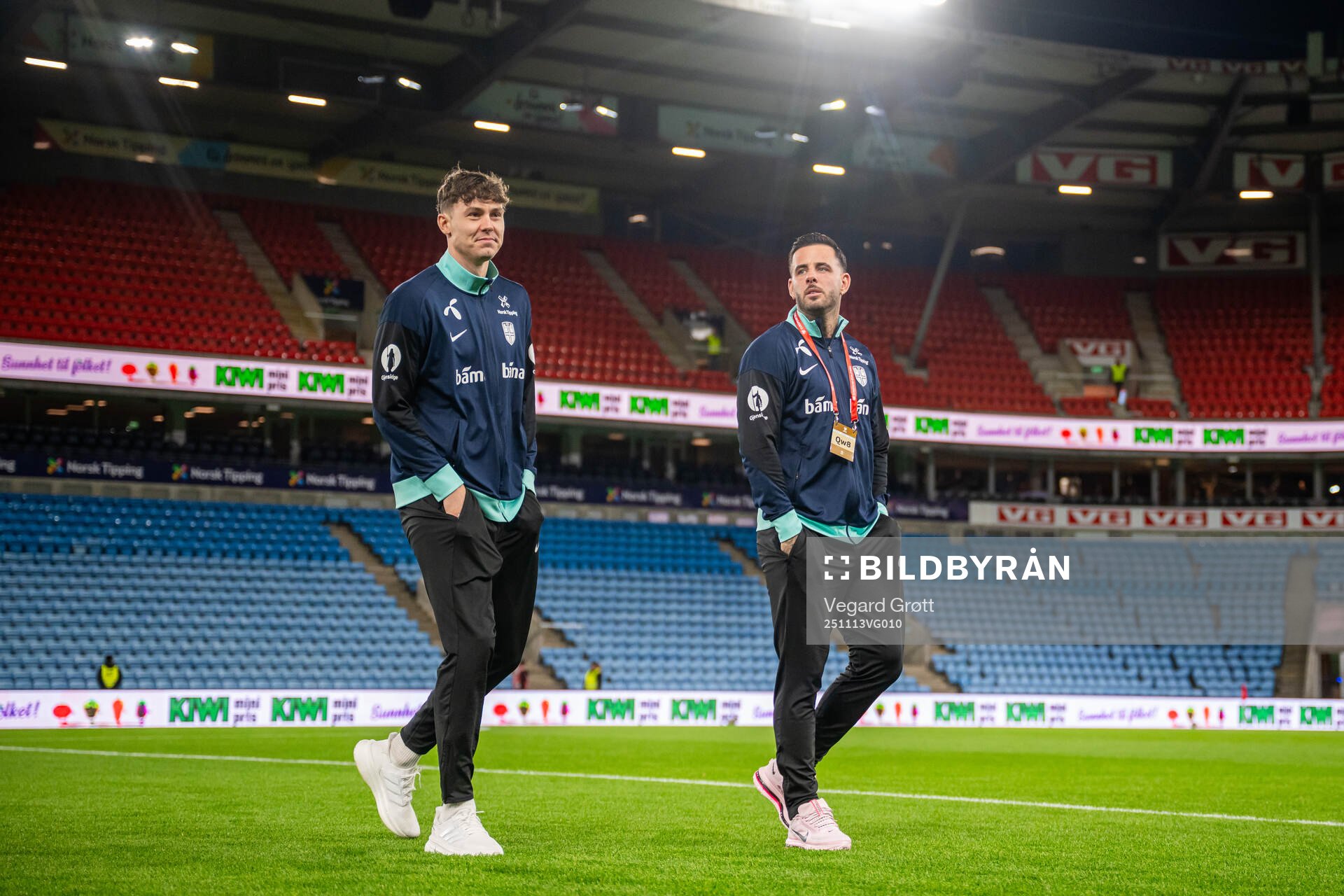 Jørgen Strand Larsen and Aron Bizet Dønnum of Norway