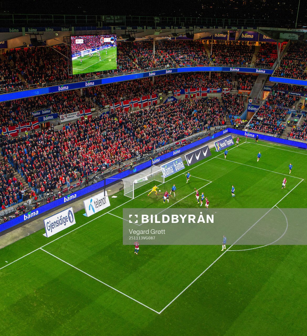 General view of Ullevaal Stadion as Alexander Sørloth of