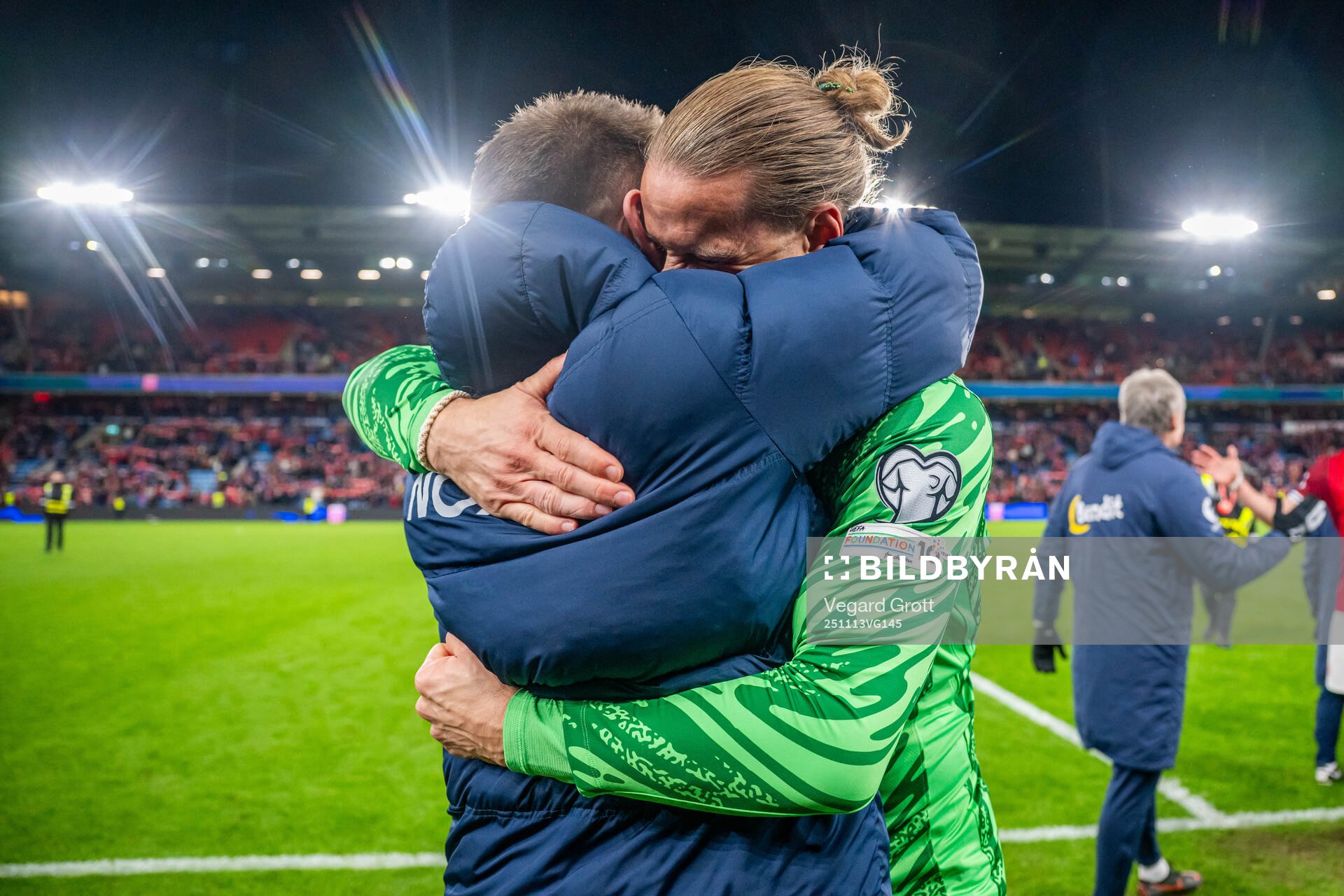 Goalkeeper Ørjan Håskjold Nyland of Norway celebrates