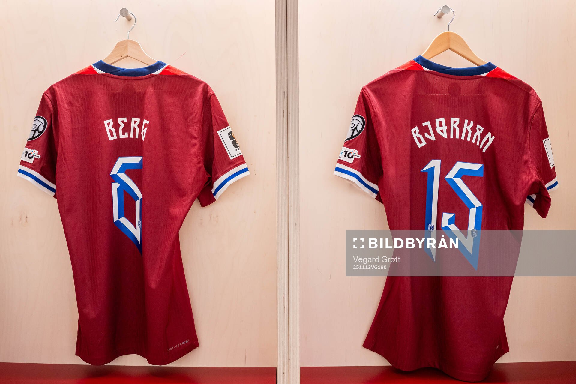 The kits of Patrick Berg and Fredrik André Bjørkan of