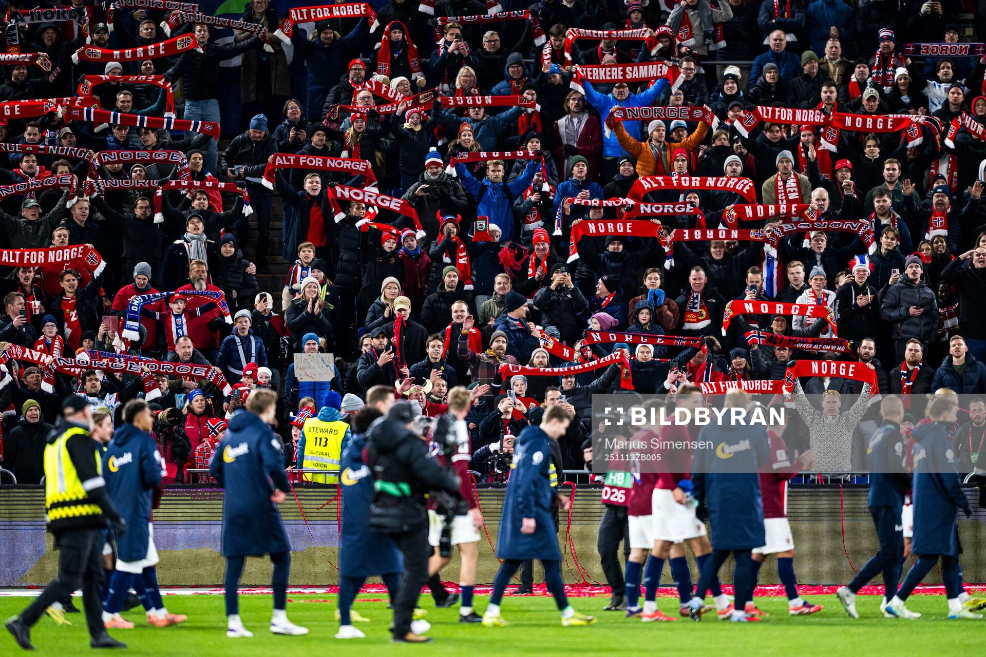 Spectators in the stands celebrates