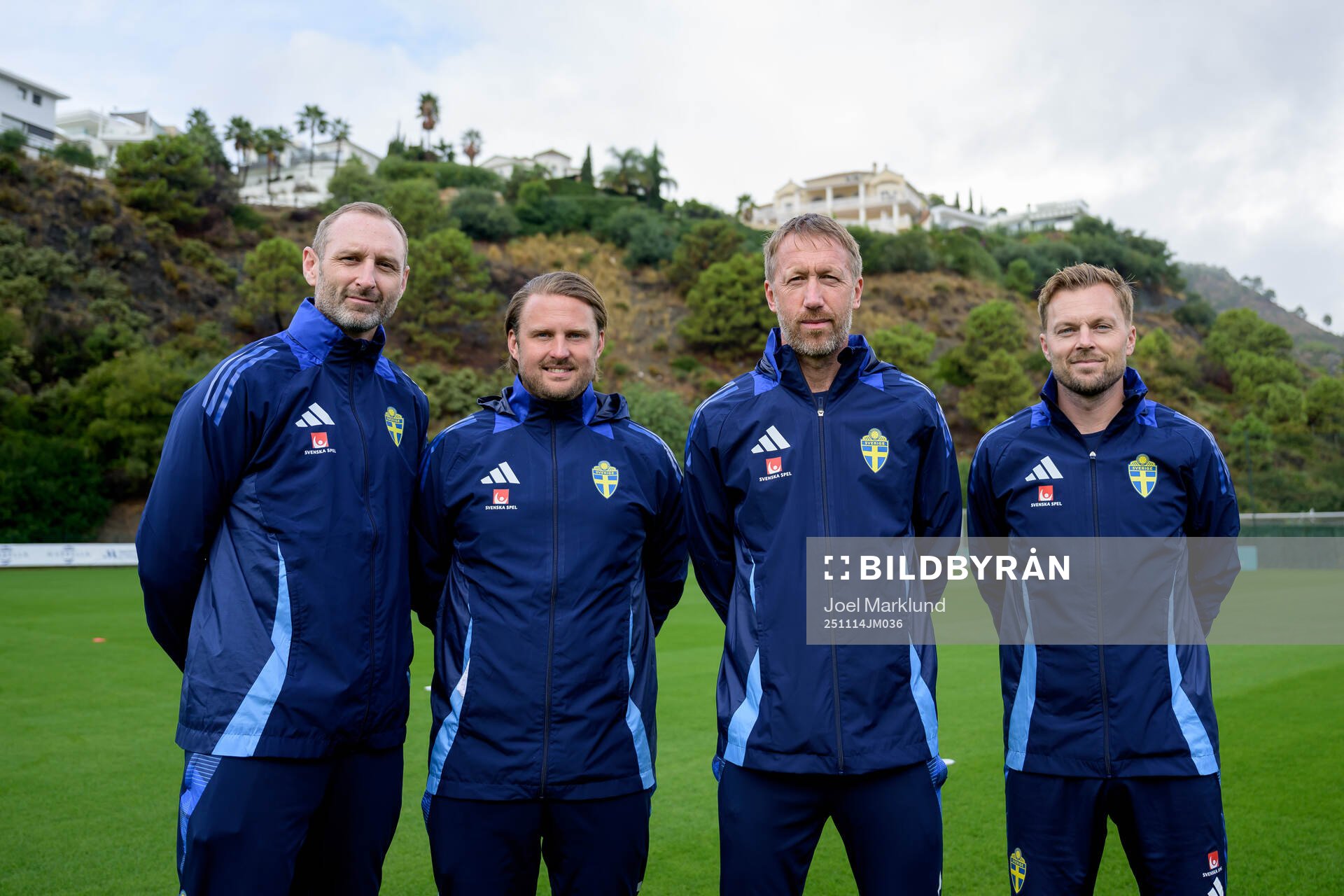 Head coach Graham Potter with the assistant coaches Andreas
