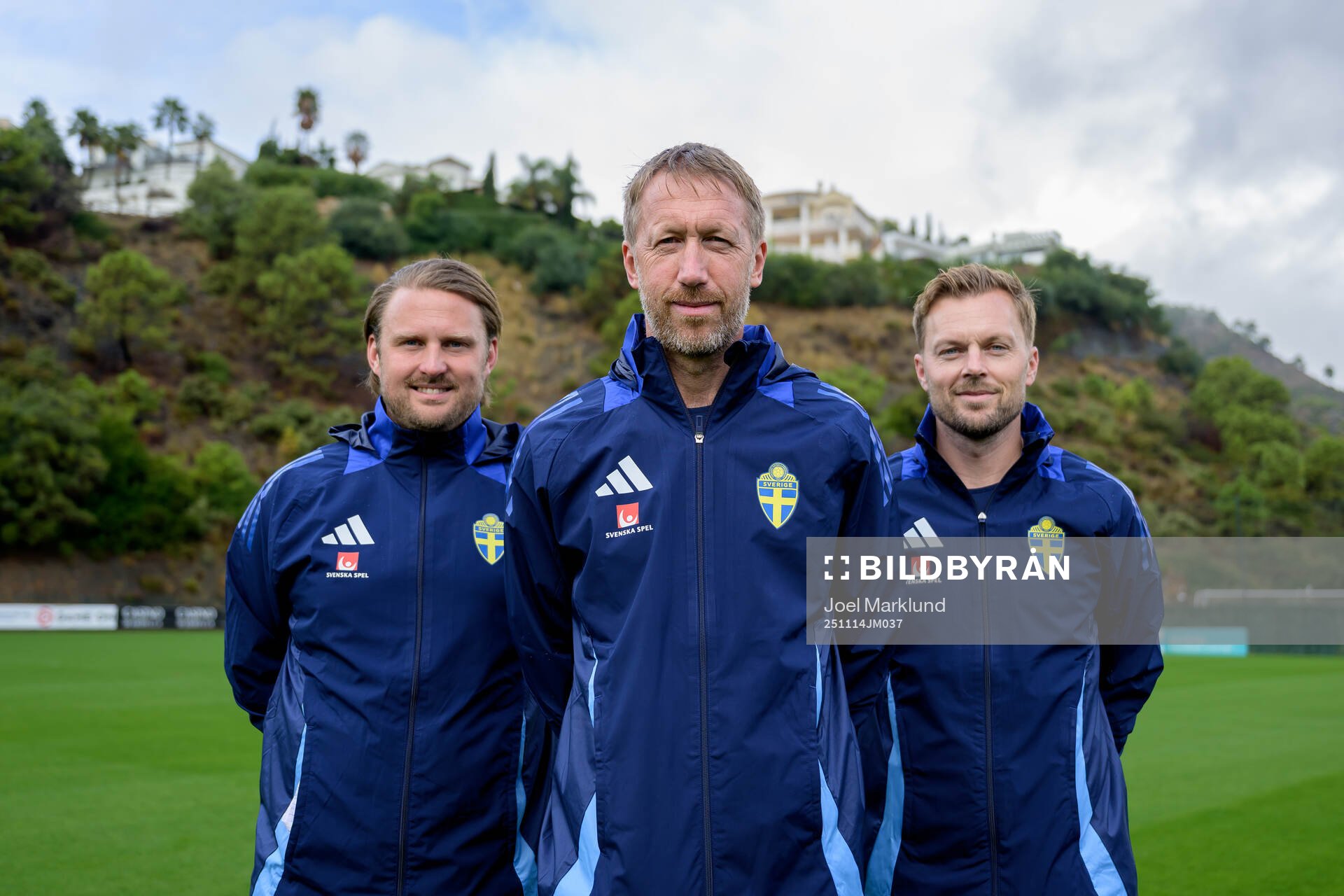 Head coach Graham Potter with the assistant coaches Björn