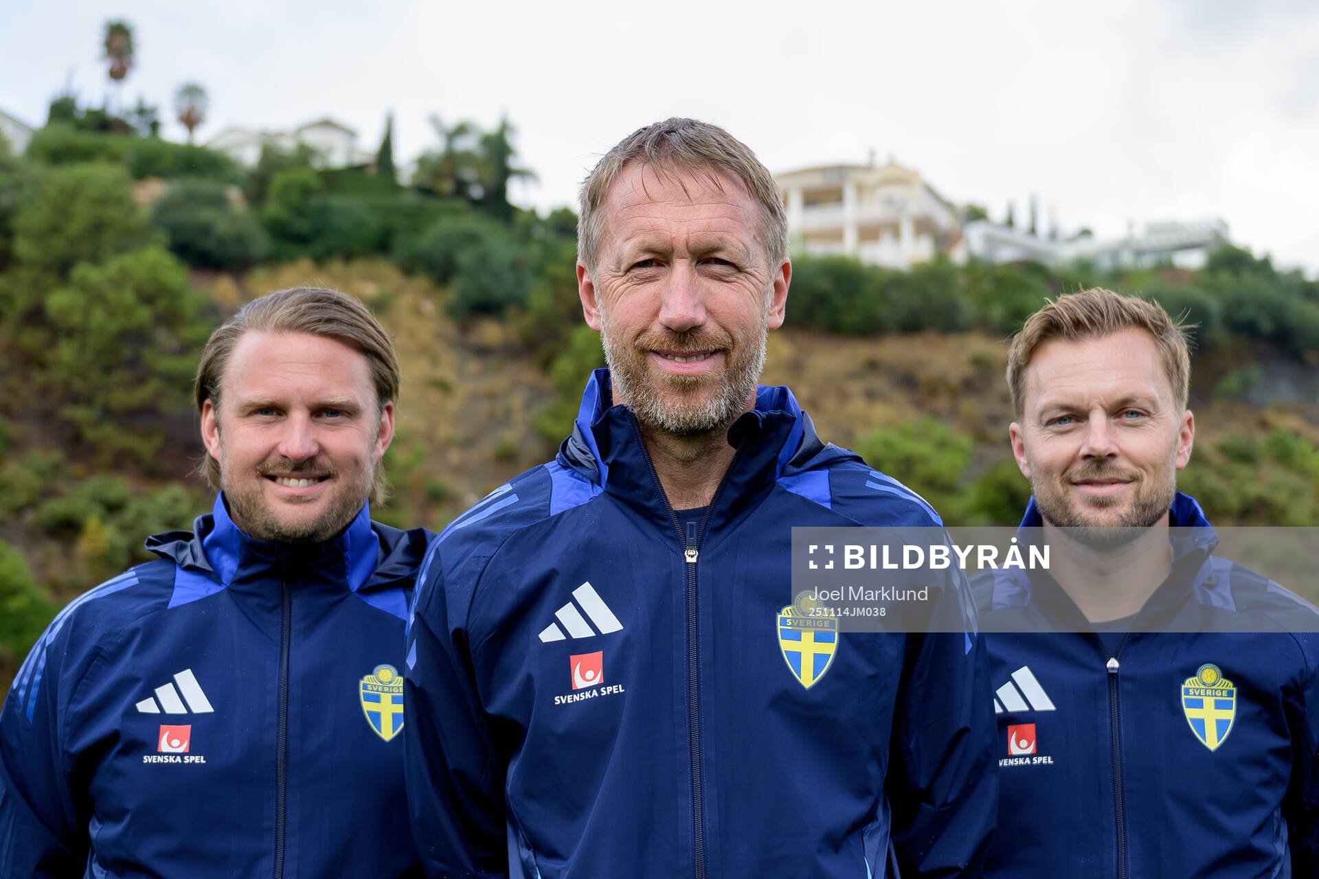 Head coach Graham Potter with the assistant coaches Björn
