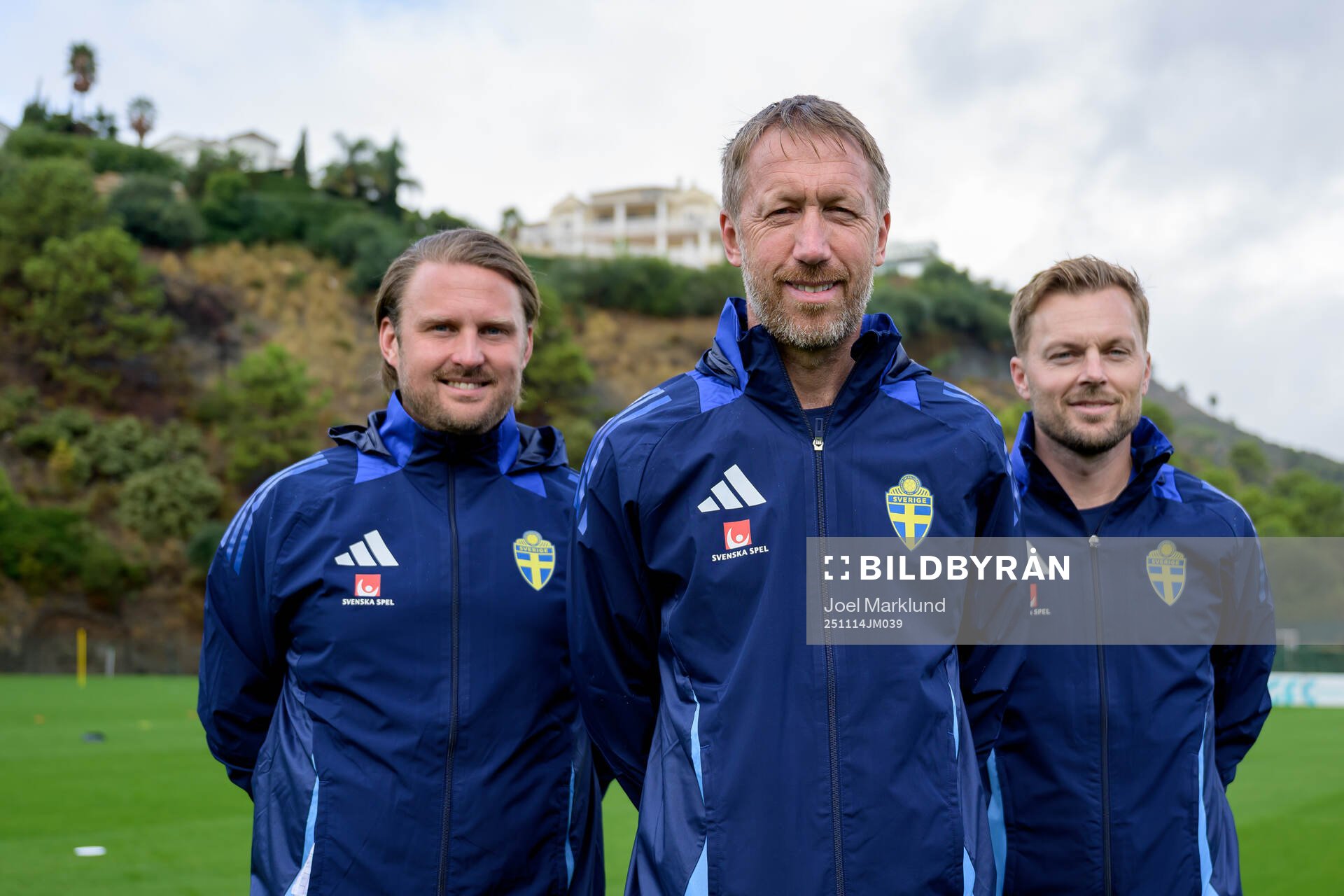 Head coach Graham Potter with the assistant coaches Björn