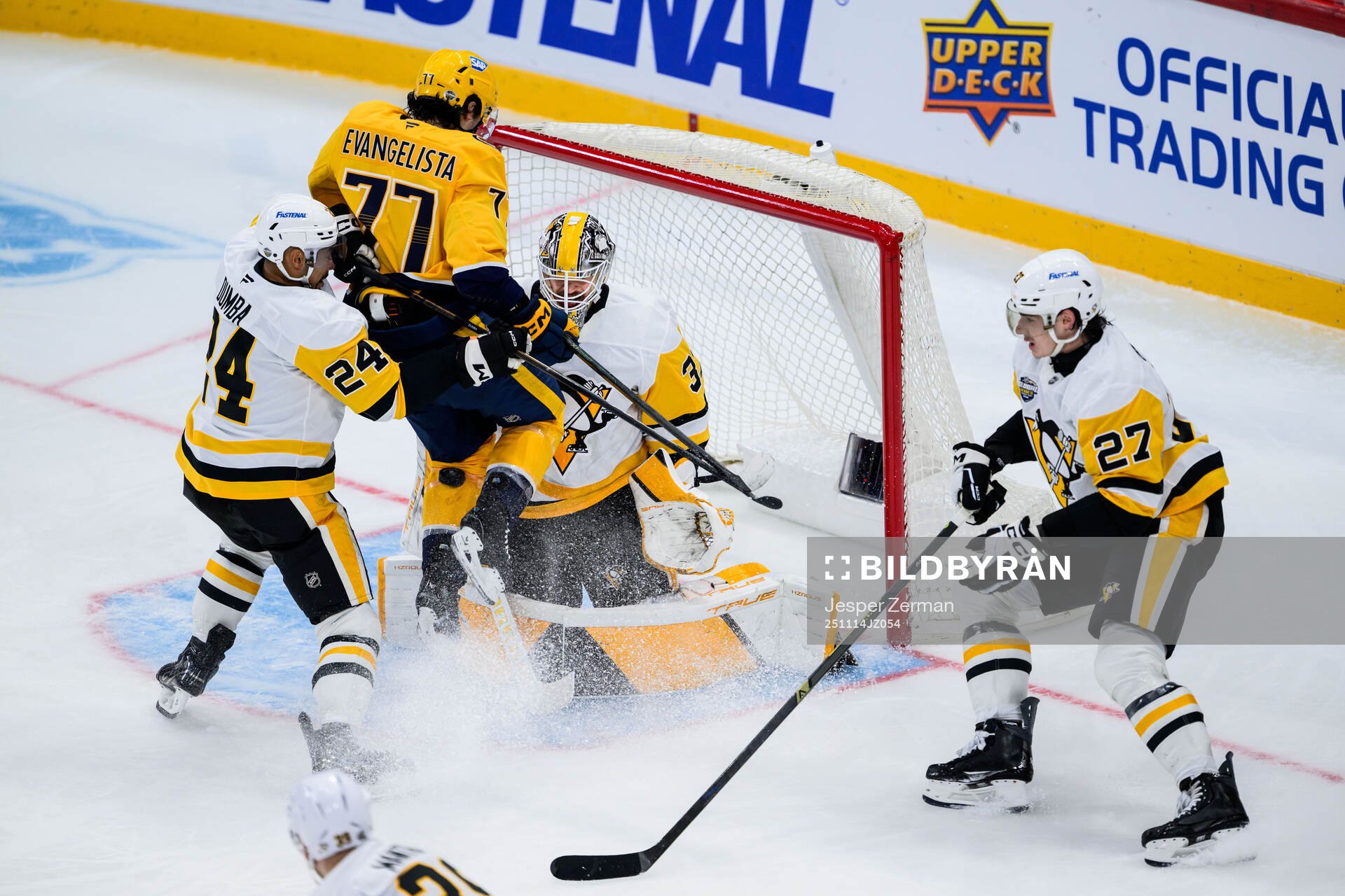 Luke Evangelista of Nashville Predators against Ryan