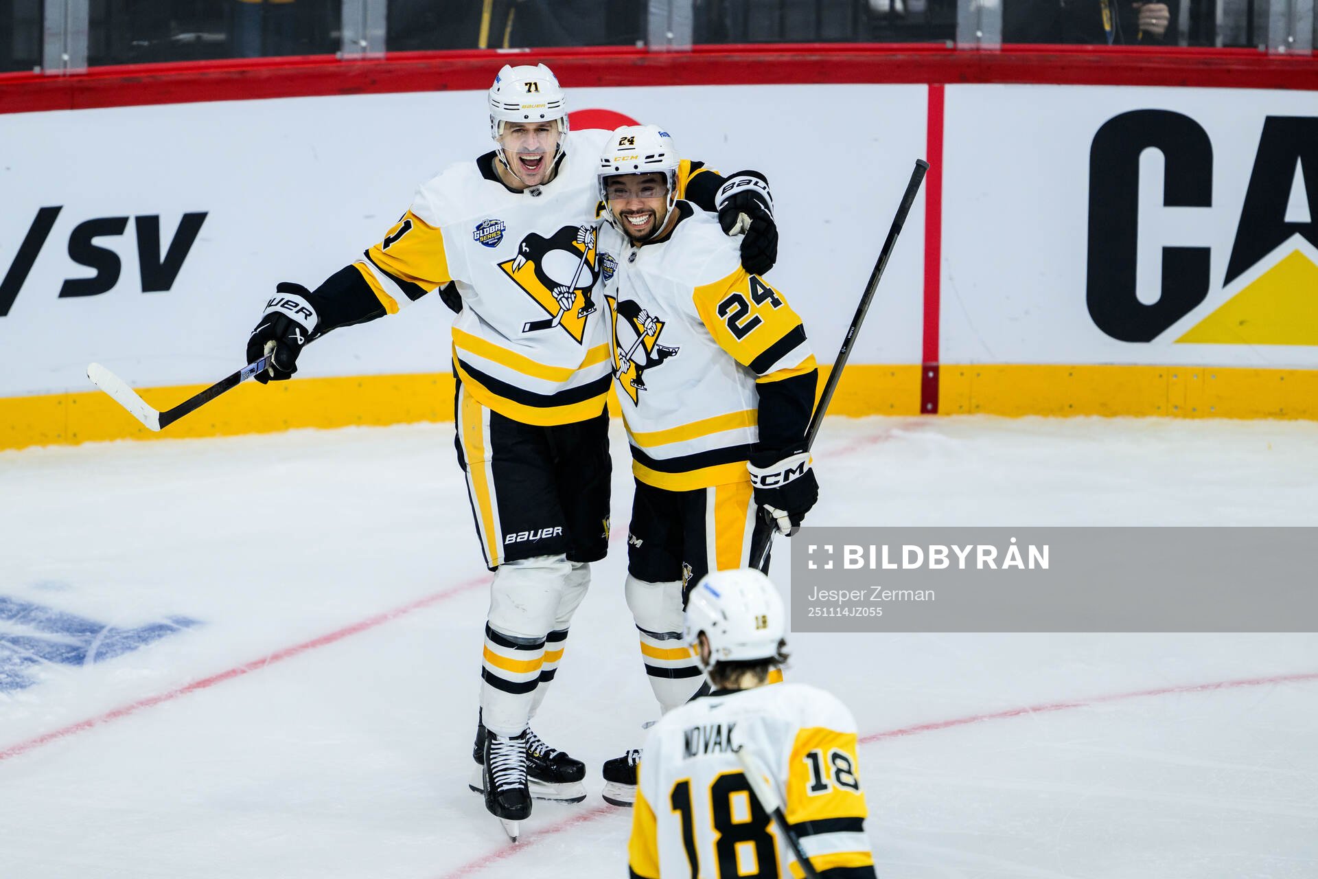 Evgeni Malkin and Mathew Dumba of Pittsburgh Penguins