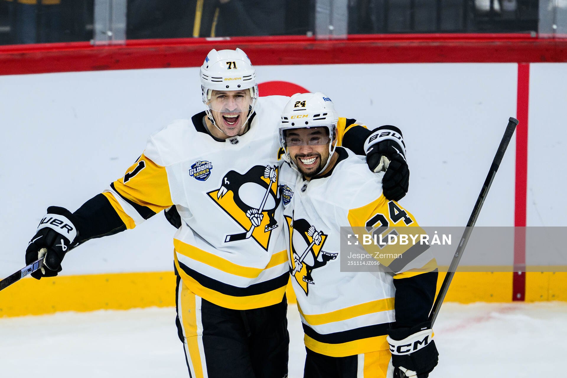 Evgeni Malkin and Mathew Dumba of Pittsburgh Penguins