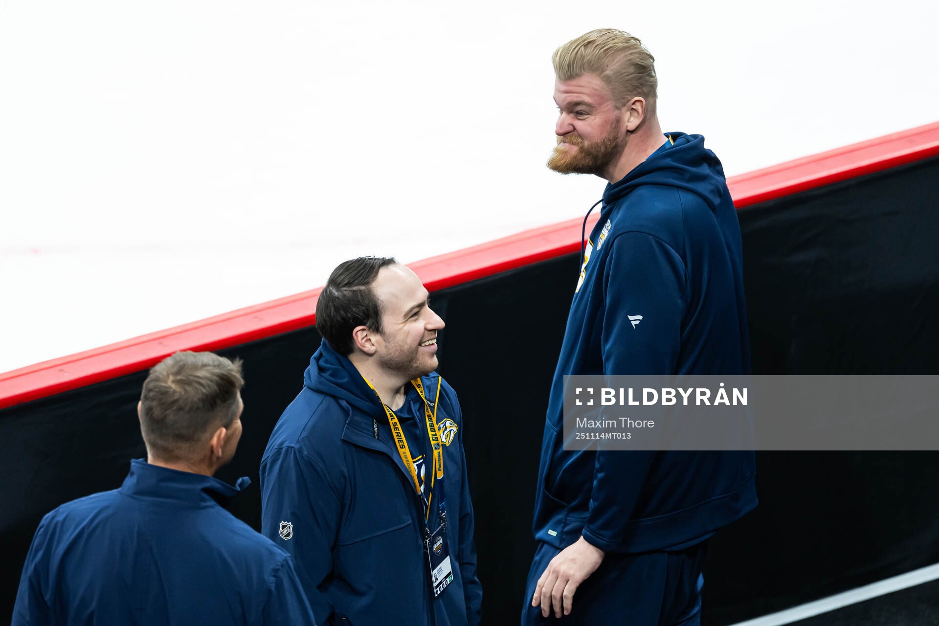 Equipment manager Benny Boquist at a practice session with