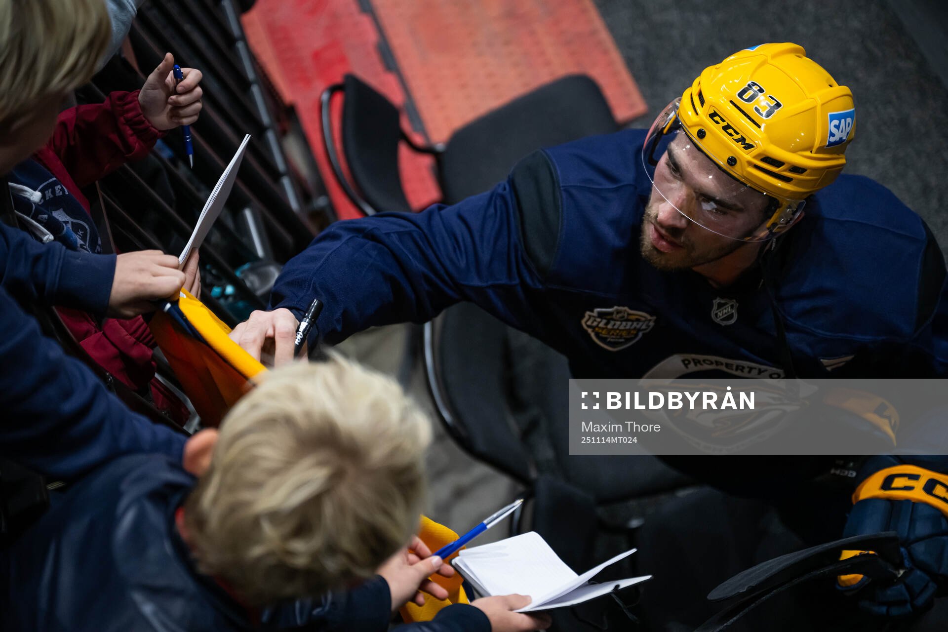 Adam Wilsby at a practice session with Nashville Predators
