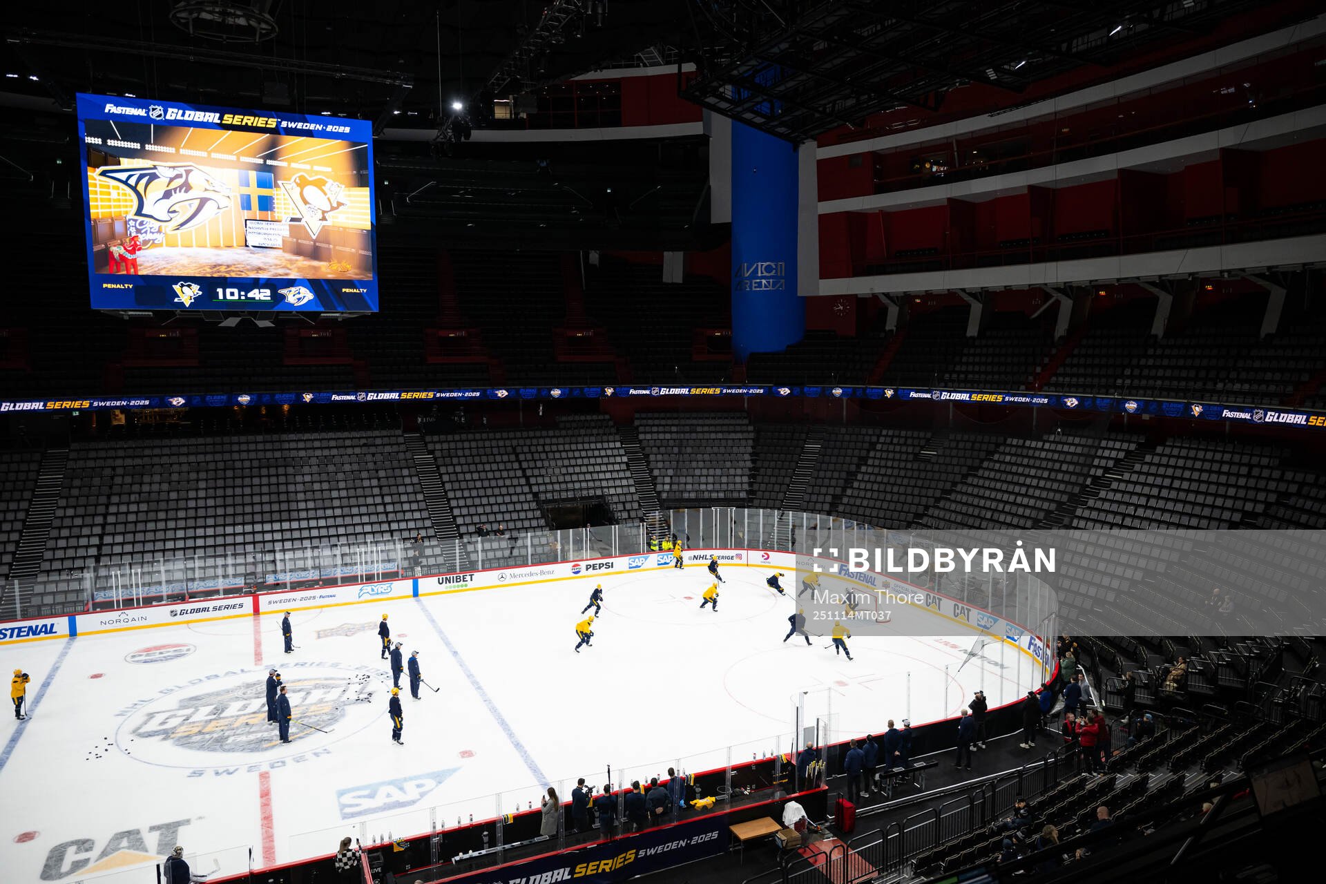 View over Avicii Arena at a practice session with Nashville