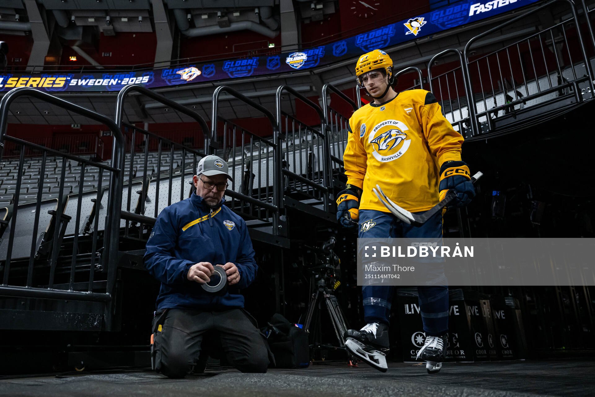 Luke Evangelista at a practice session with Nashville