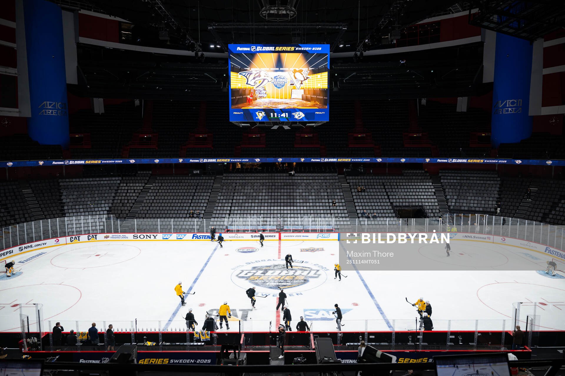 View over Avicii Arena at a practice session with