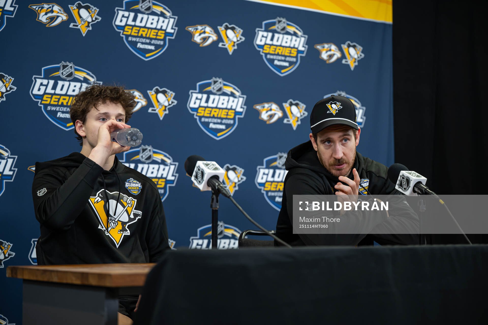 Ben Kindel and Kevin Hayes at a press conference