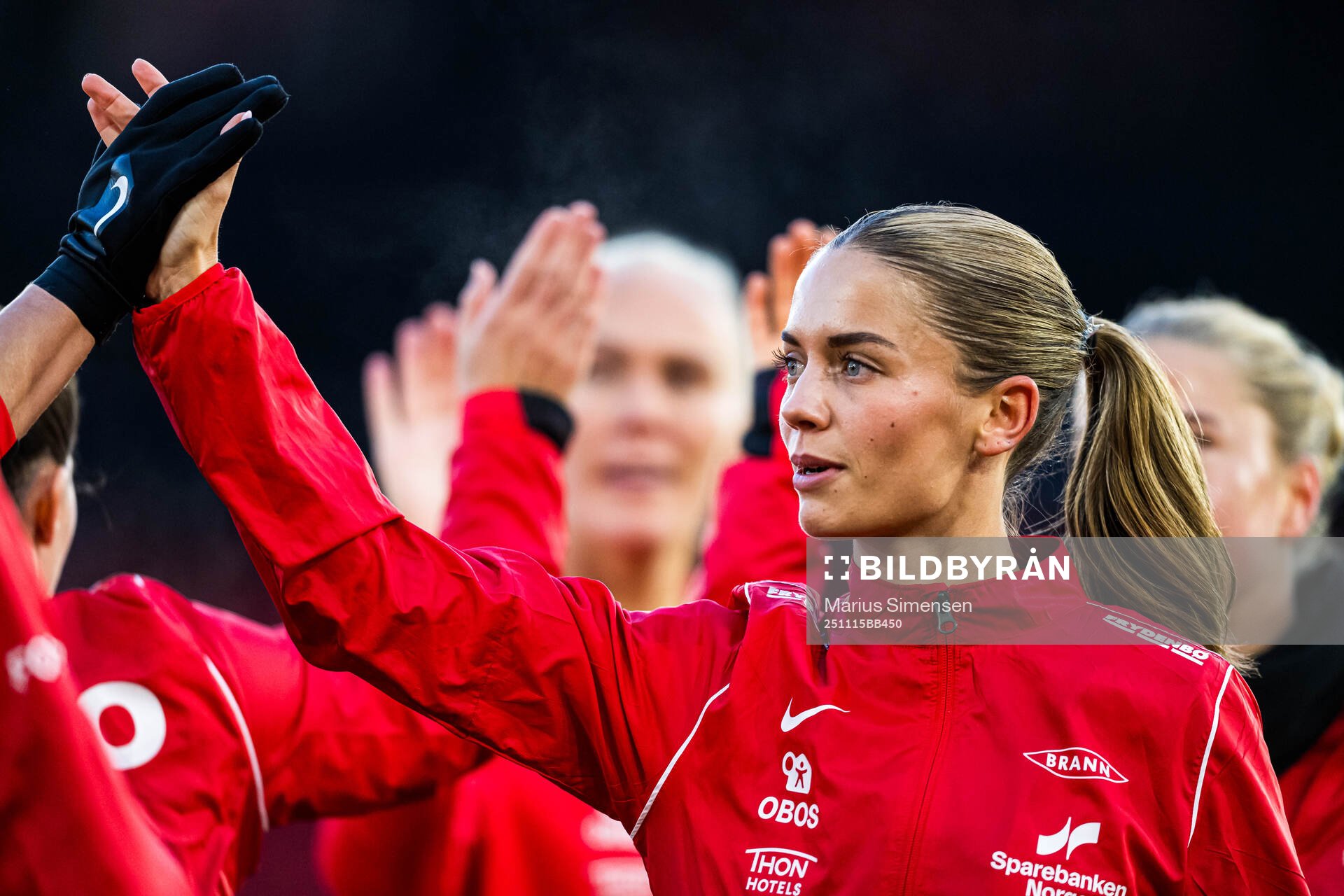 Johanna Anna Maria Renmark of Brann warms up