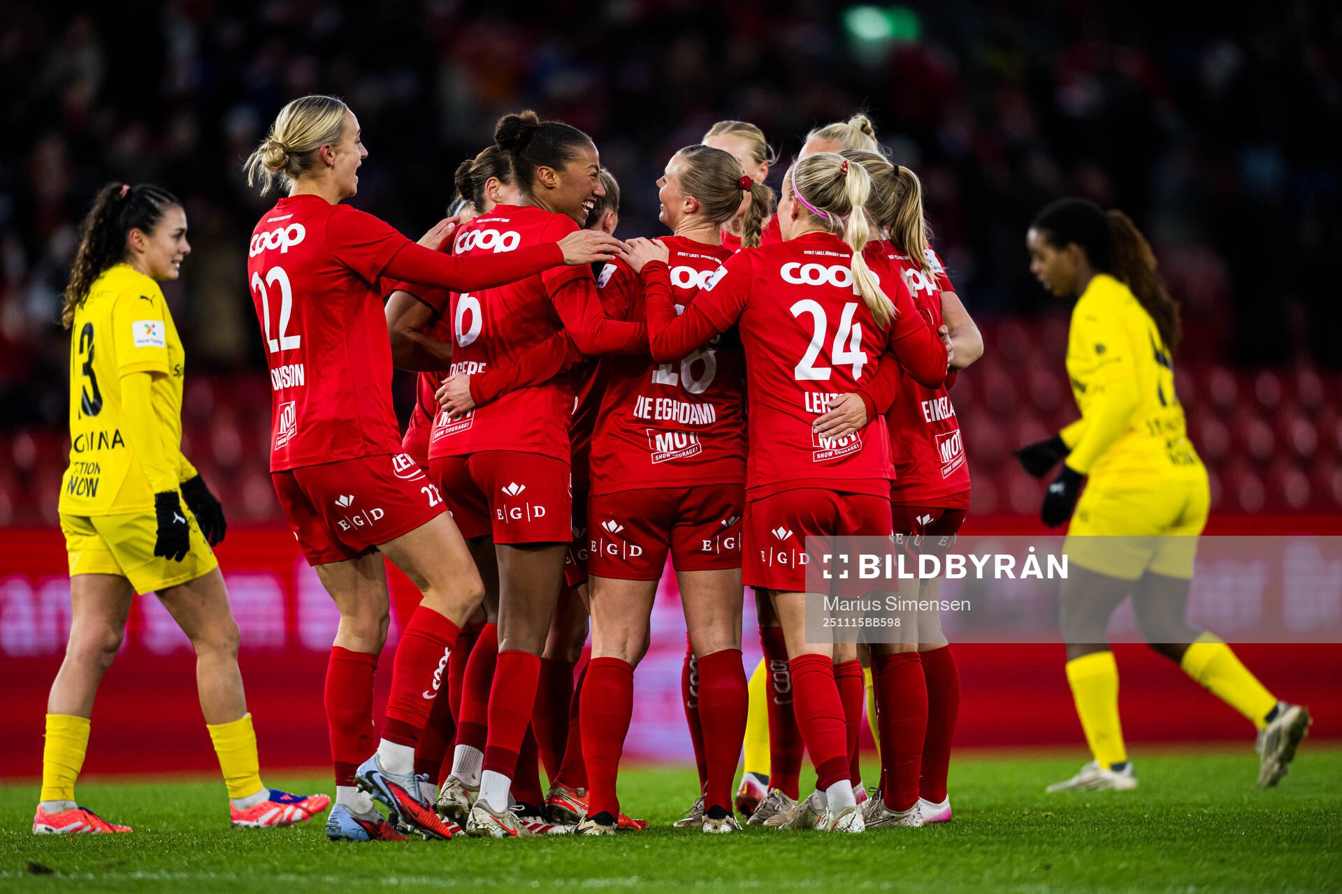 Nora Lie Eghdami of Brann celebrates