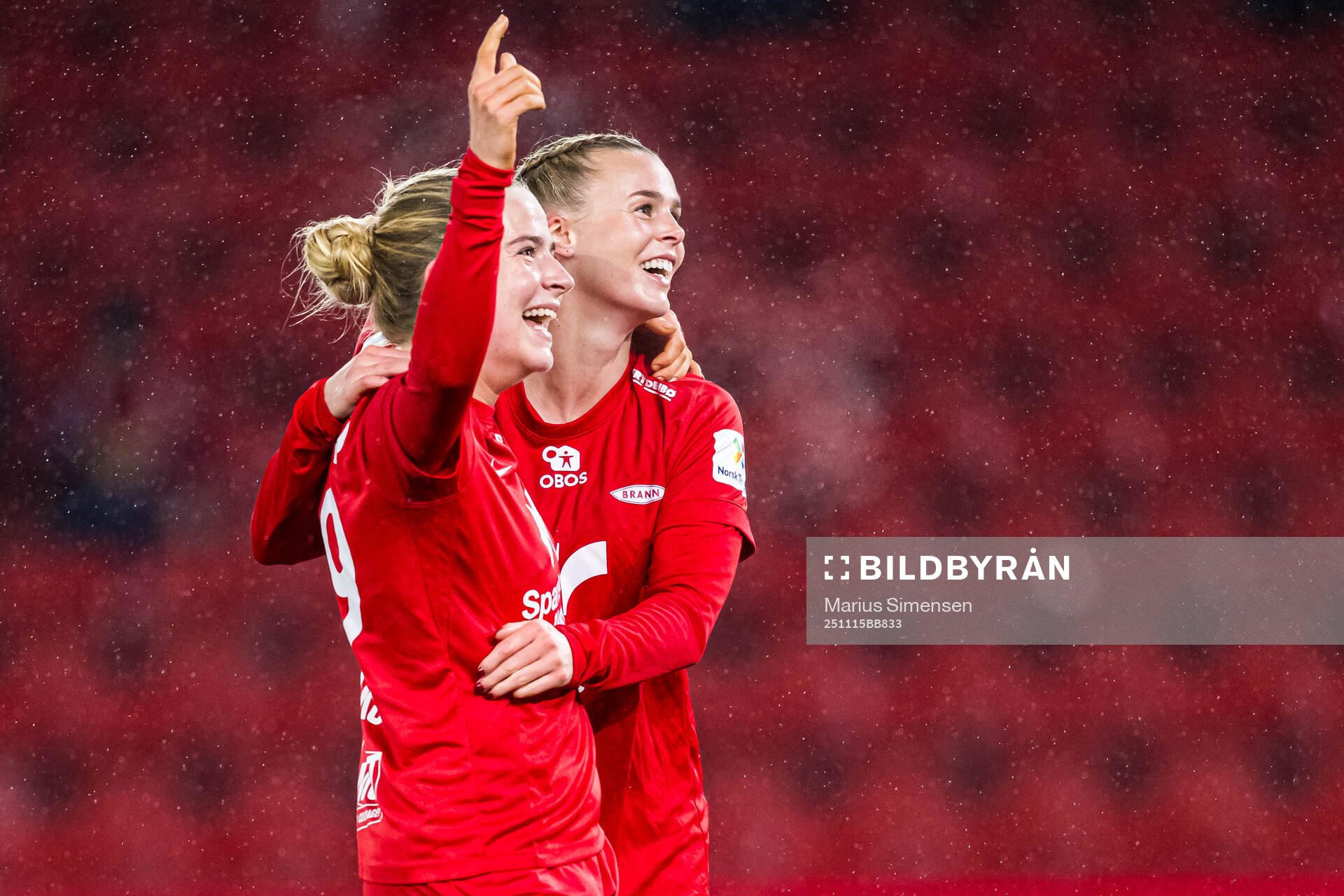 Monica Isaksen of Brann celebrates