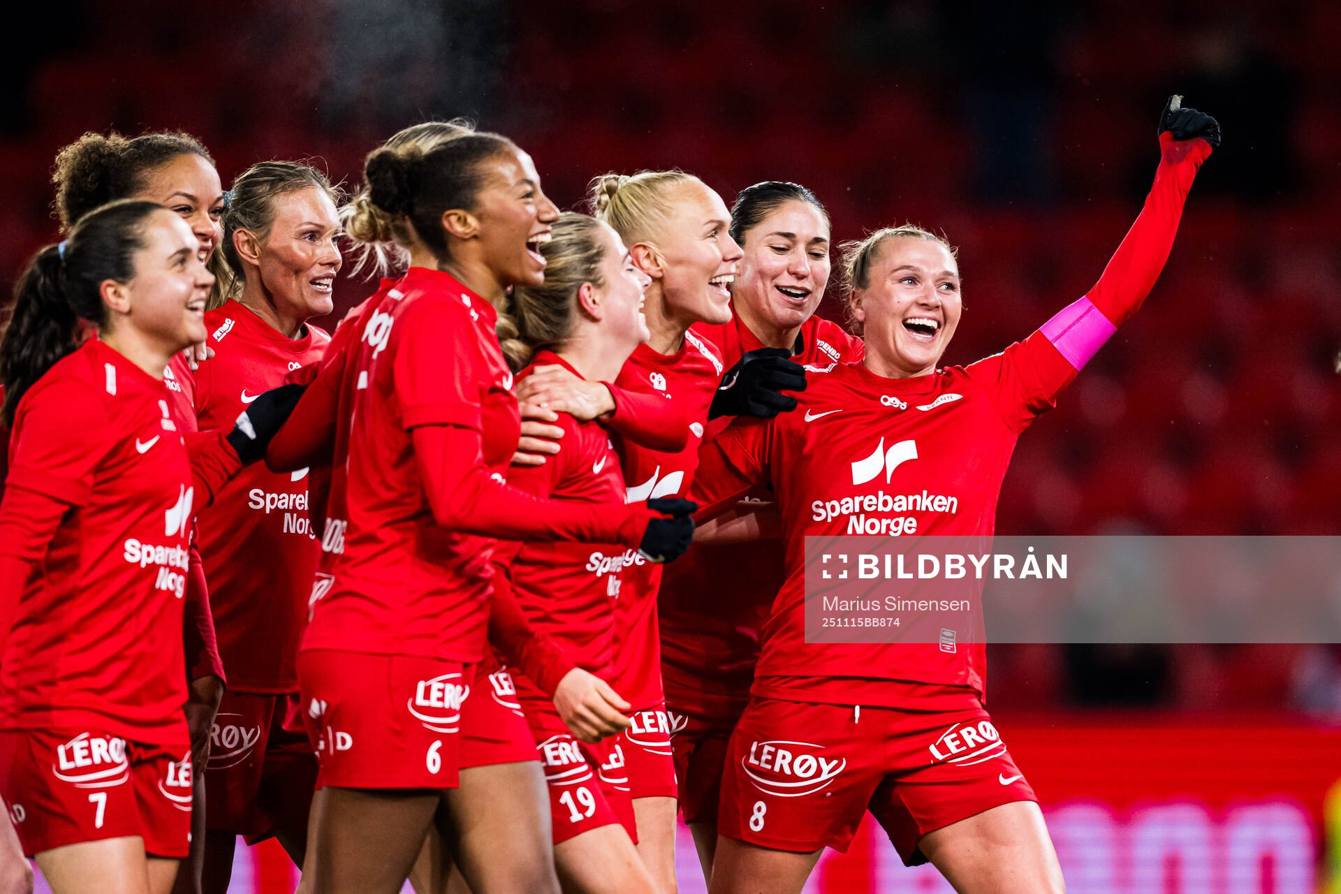 Karoline Haugland of Brann celebrates