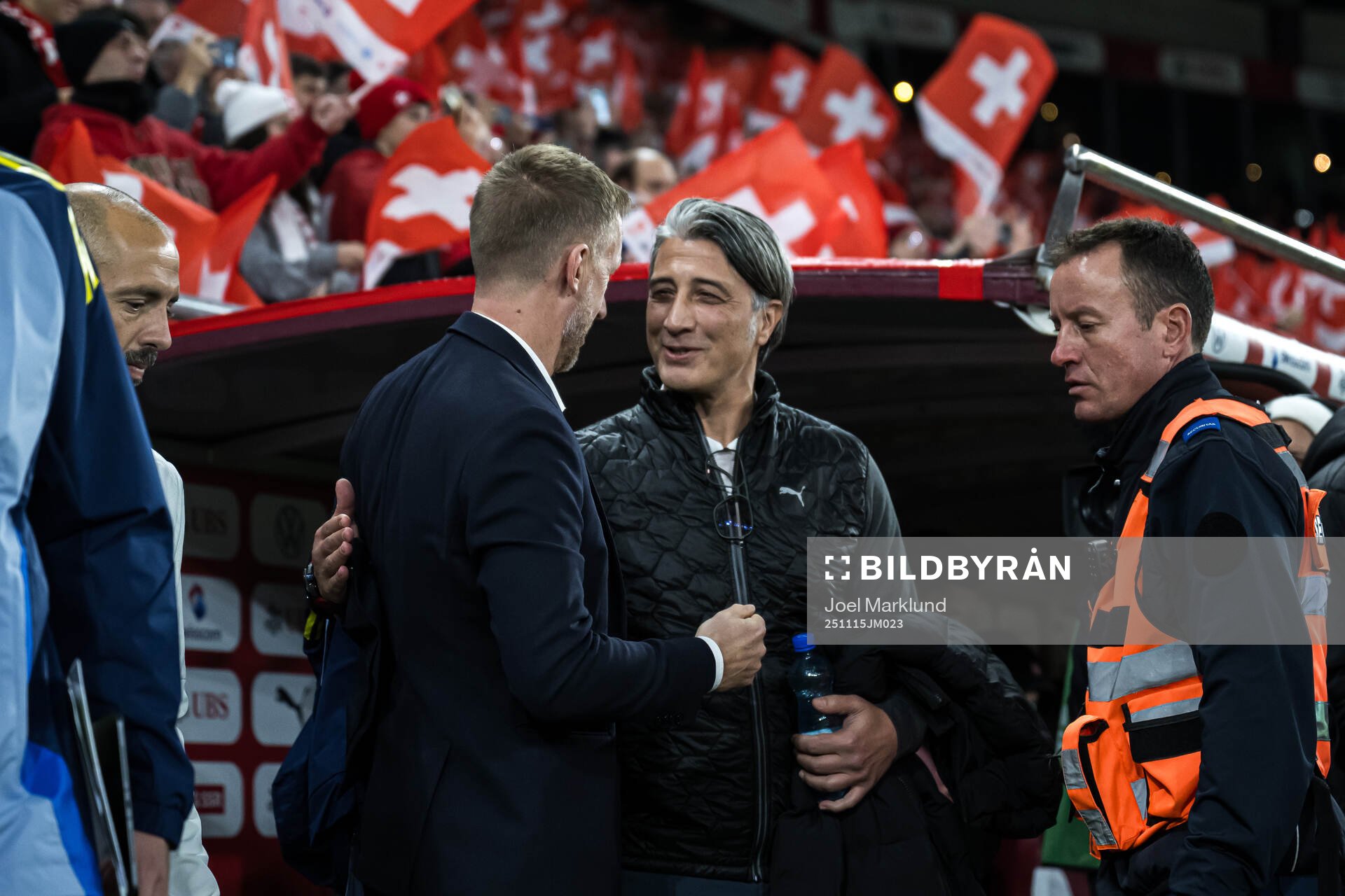Head coach Graham Potter of Sweden and Head coach Murat