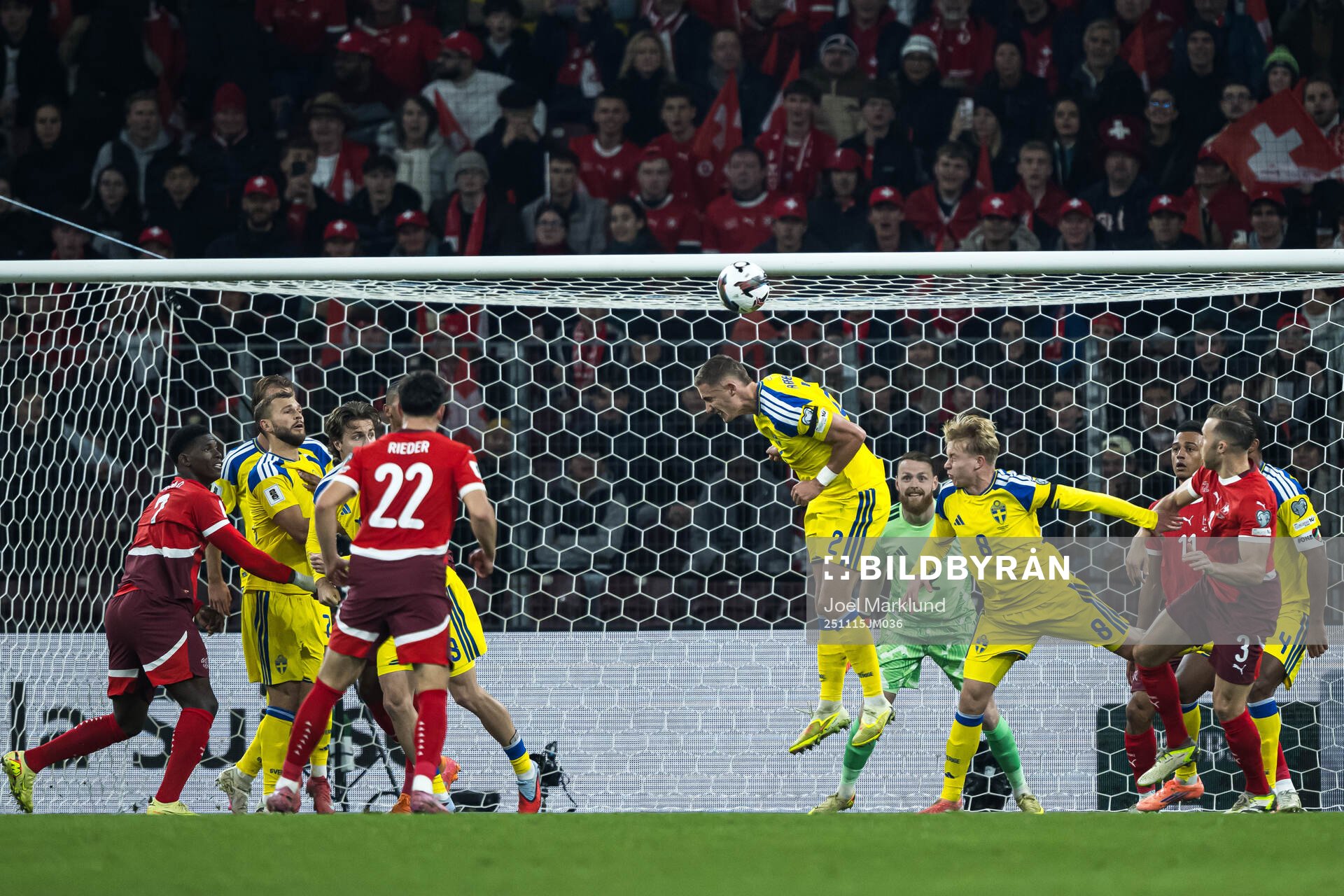 Gustaf Lagerbielke, Goalkeeper Viktor Johansson, and Daniel
