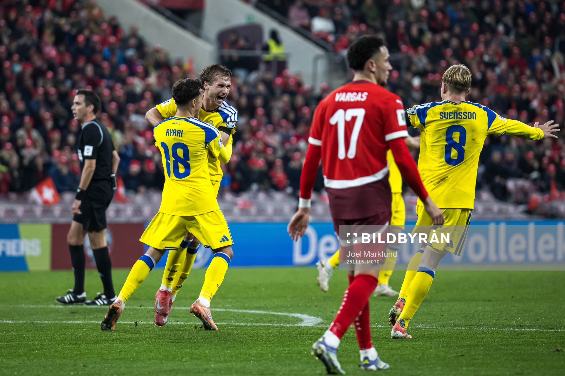 Yasin Ayari , Benjamin Nygren and Daniel Svensson of Sweden