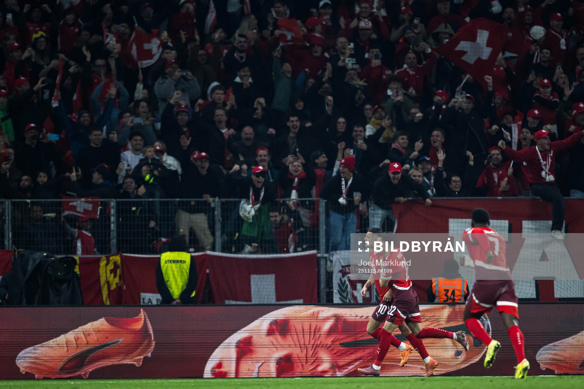 Granit Xhaka, Fabian Rieder, Breel Embolo, Dan Ndoye, and