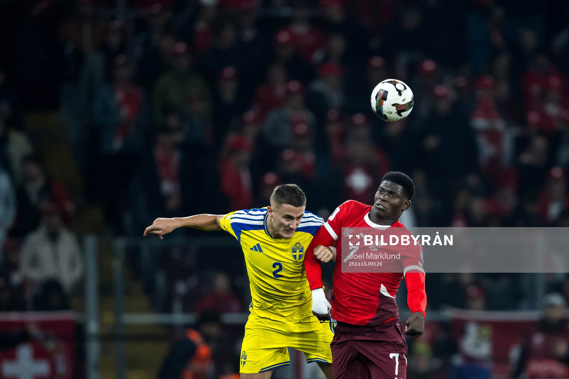 Gustaf Lagerbielke of Sweden and Breel Embolo of Switzerland