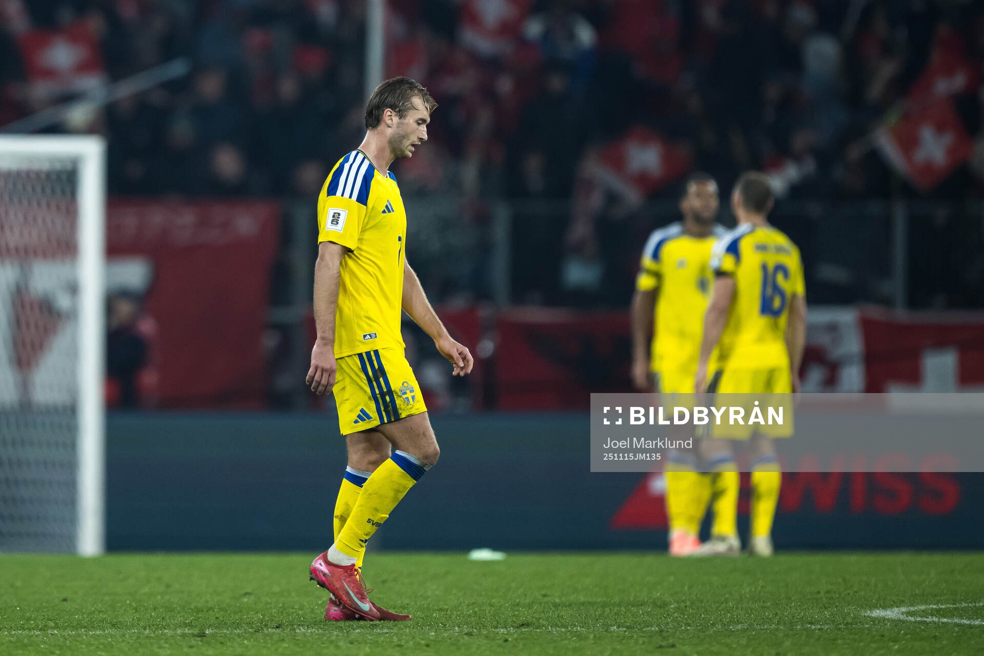 Benjamin Nygren of Sweden looks dejected