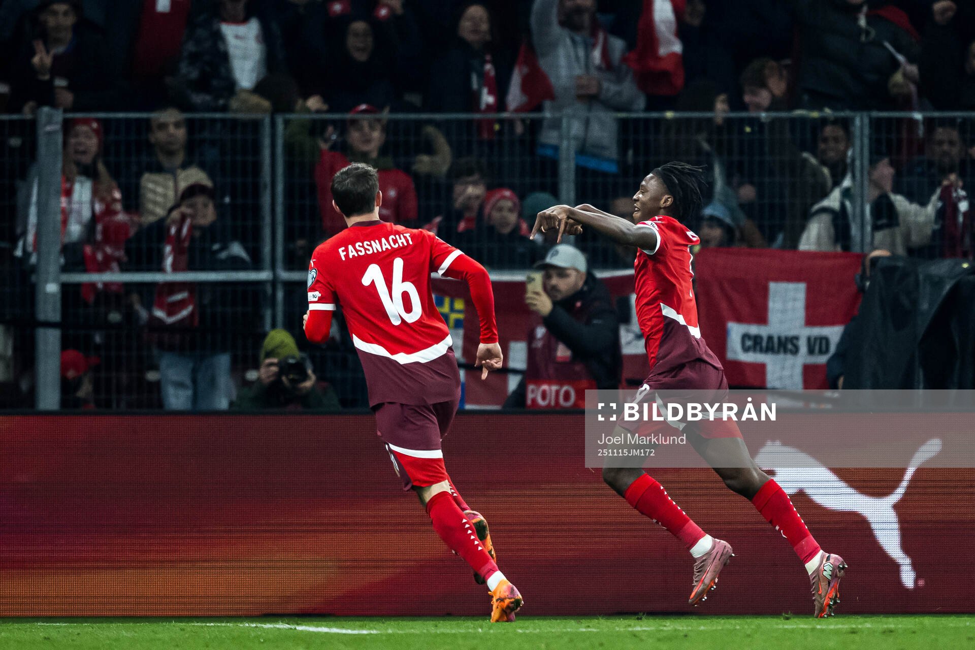 Christian Fassnacht and Johan Manzambi of Switzerland