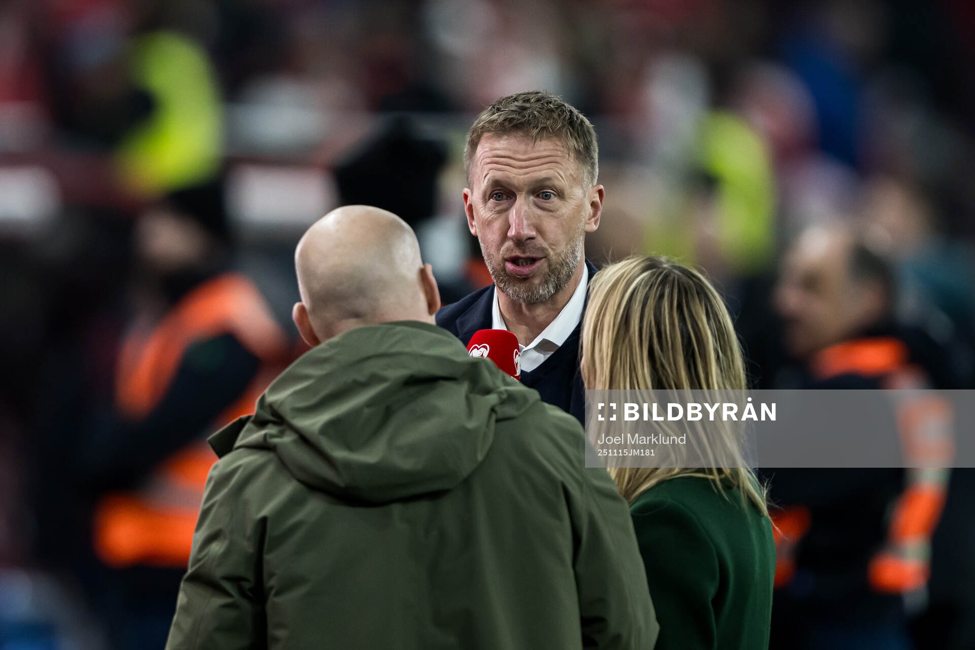 Head coach Graham Potter of Sweden in the Viaplay studio