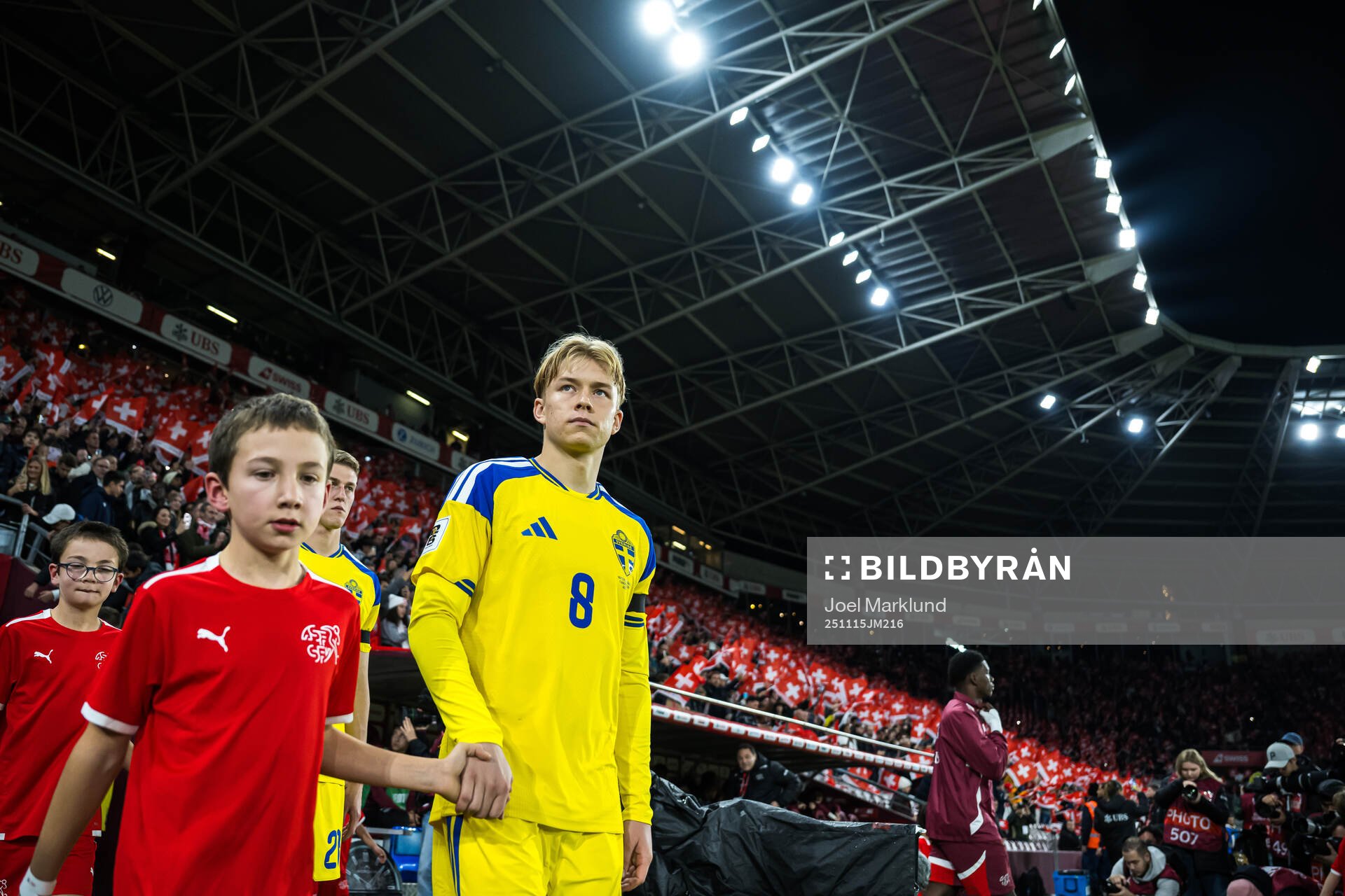 Daniel Svensson of Sweden enters the pitch for the FIFA