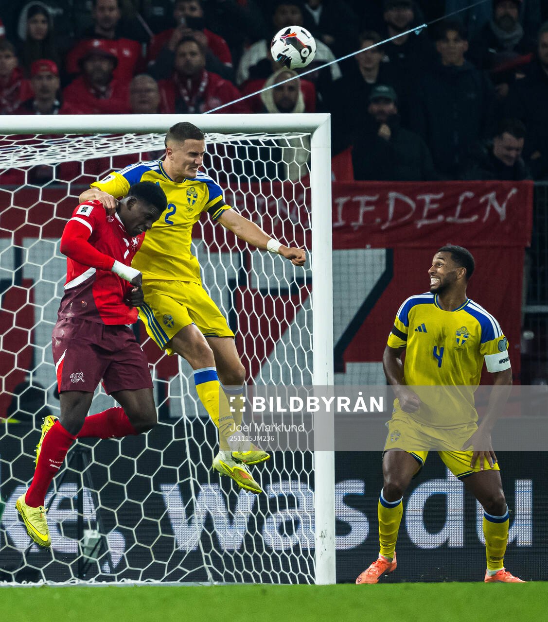 Breel Embolo of Switzerland in action against Gustaf