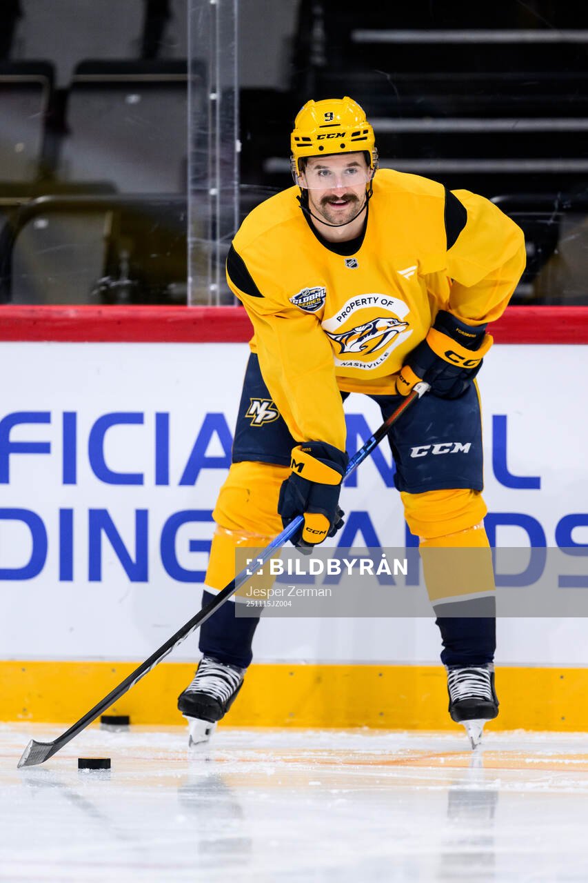 Filip Forsberg at a practice session with Nashville