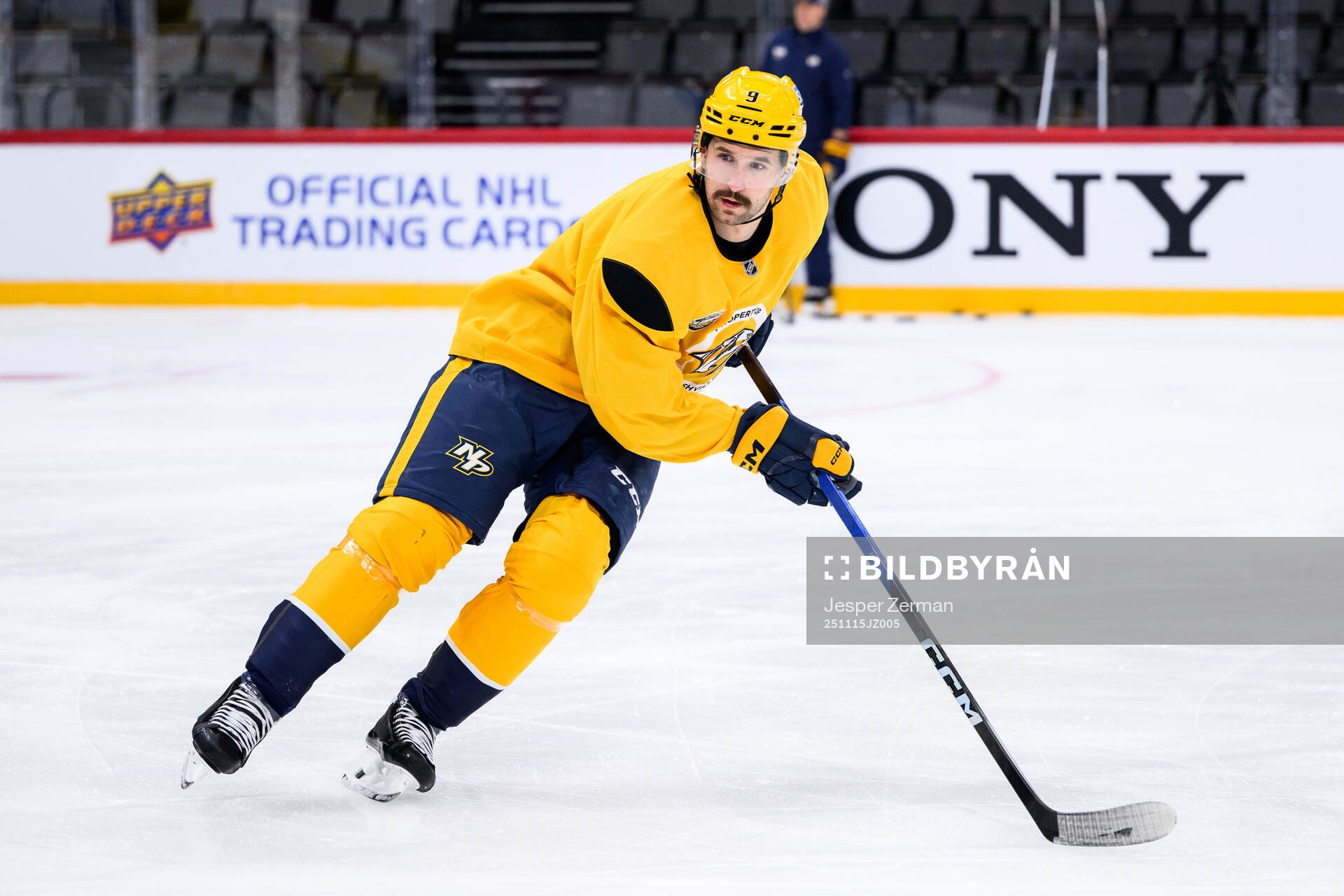Filip Forsberg at a practice session with Nashville
