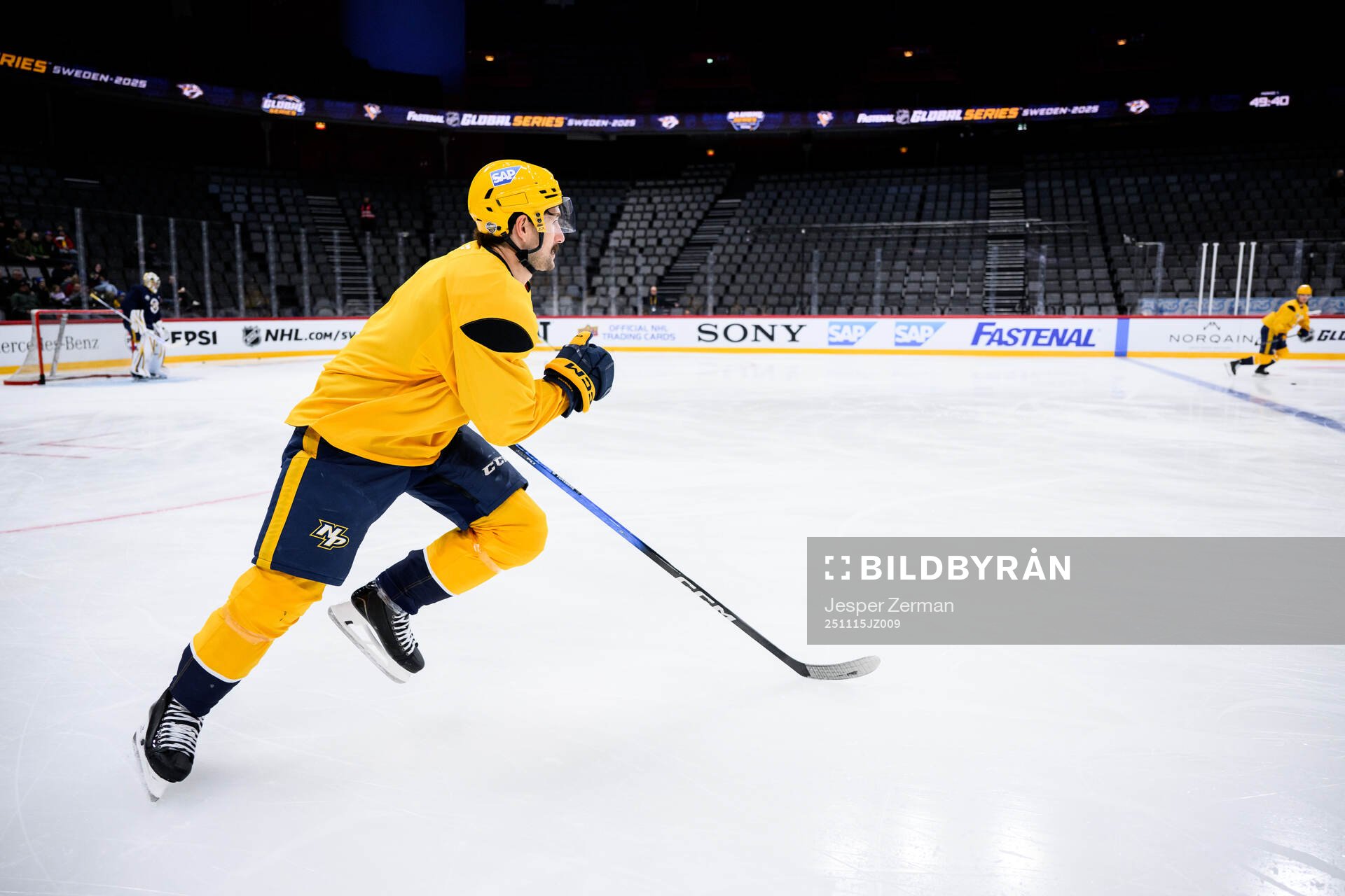 Filip Forsberg at a practice session with Nashville