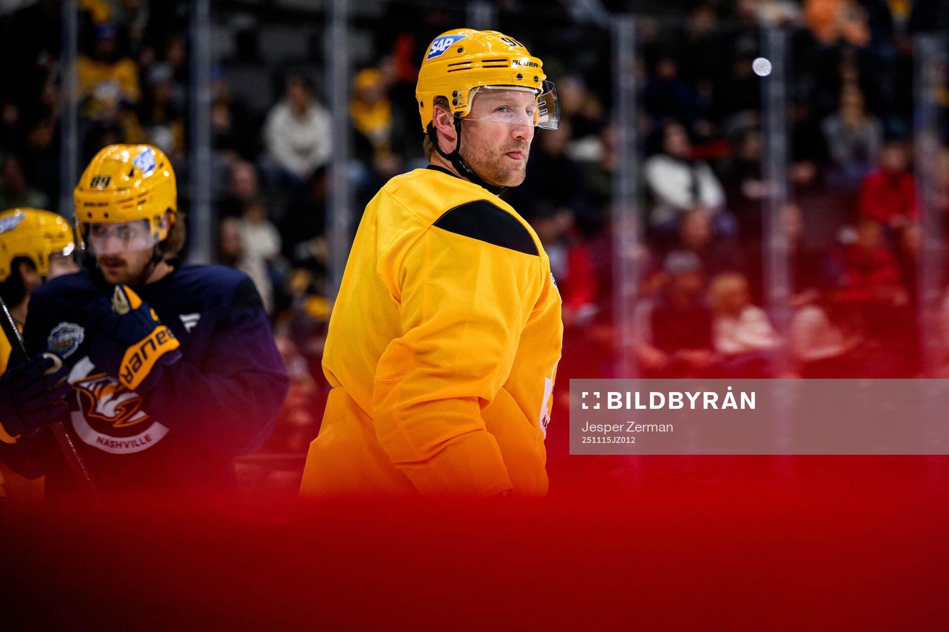 Steven Stamkos at a practice session with Nashville