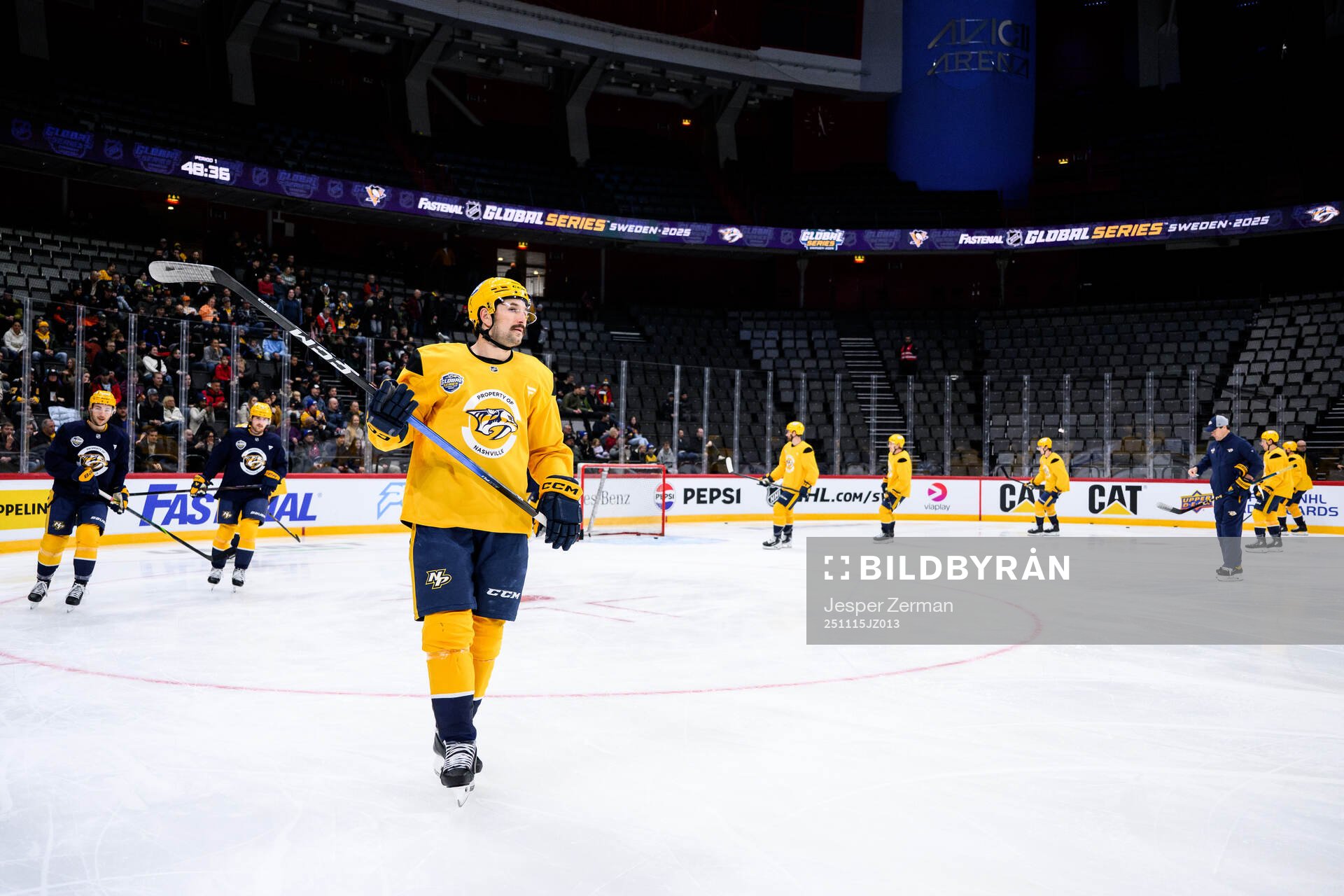Filip Forsberg at a practice session with Nashville