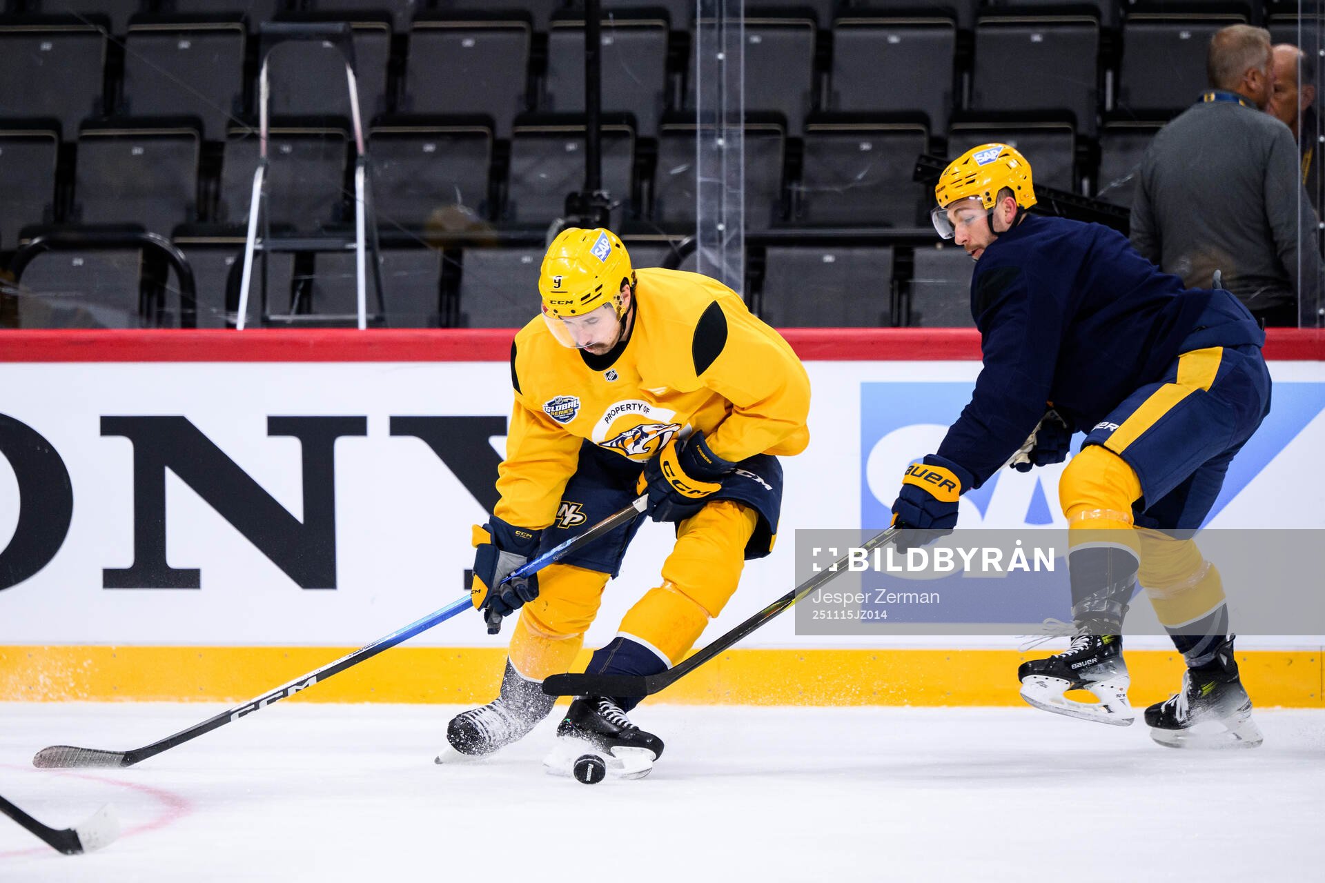 Filip Forsberg at a practice session with Nashville