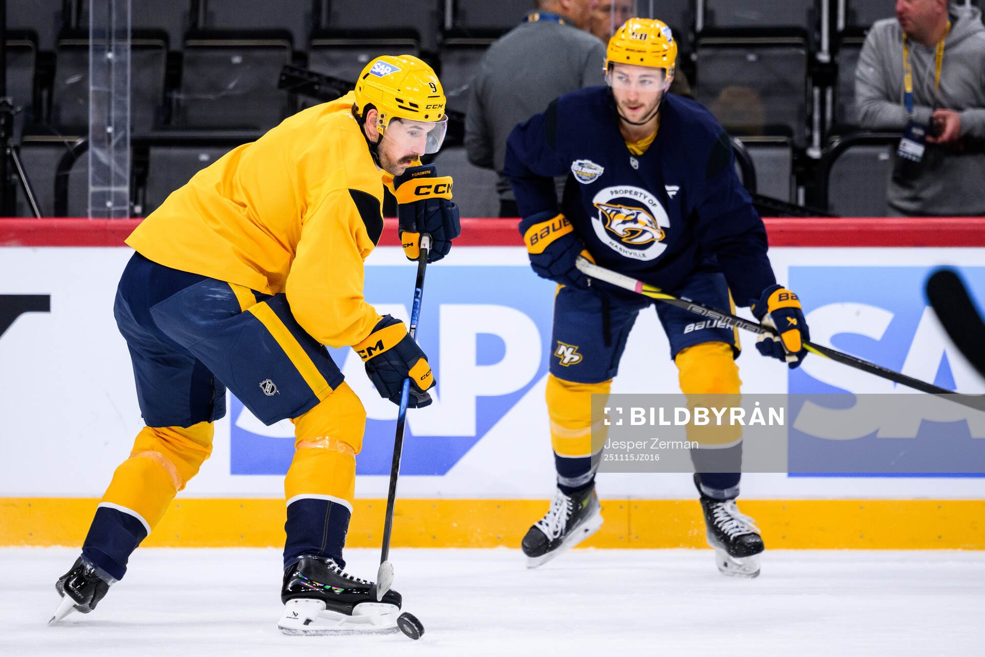 Filip Forsberg at a practice session with Nashville