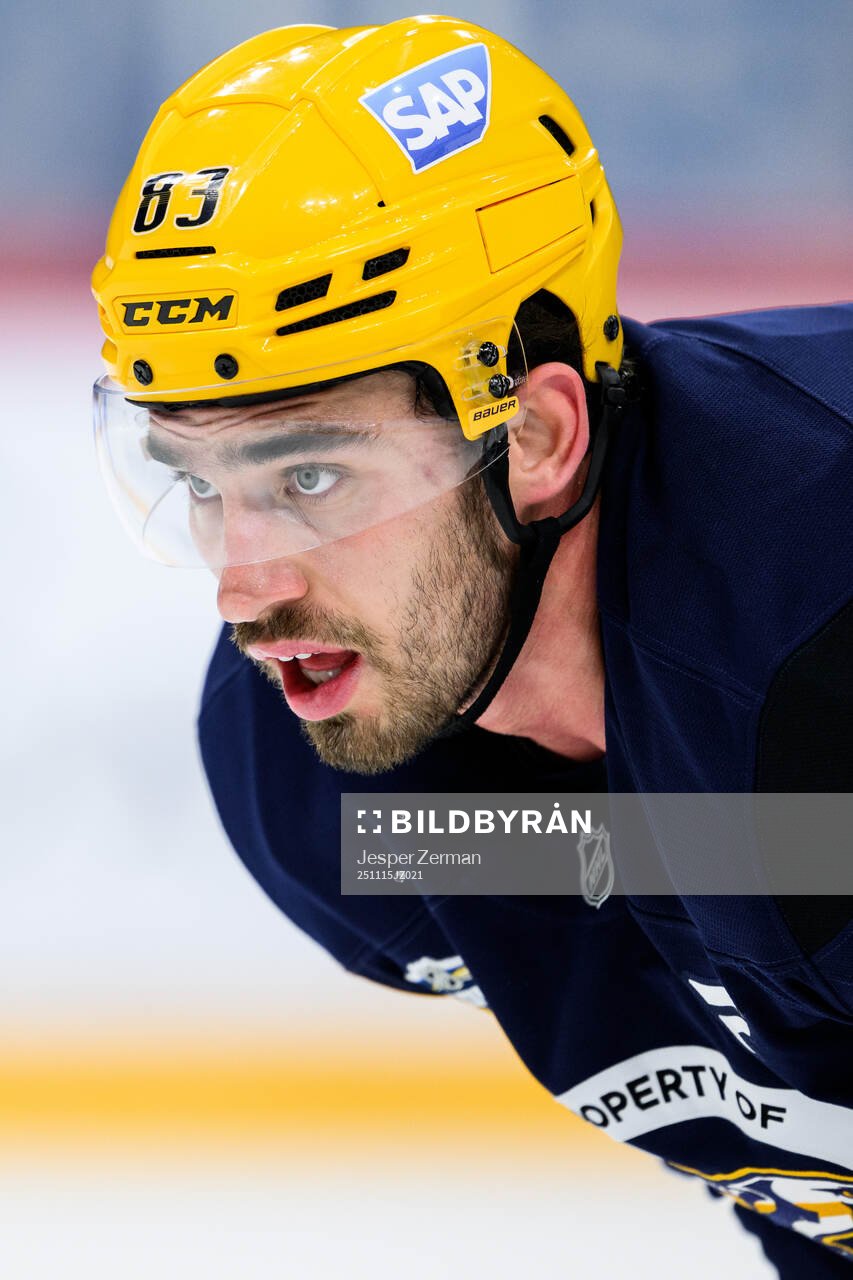 Adam Wilsby at a practice session with Nashville Predators