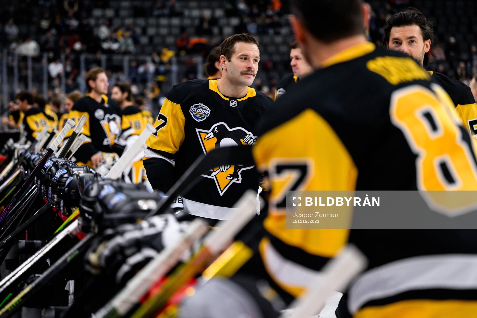 Bryan Rust at a practice session with Pittsburgh Penguins