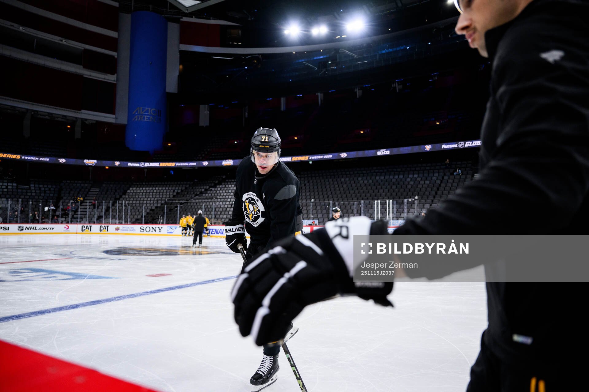 Evgeni Malkin at a practice session with Pittsburgh Penguins