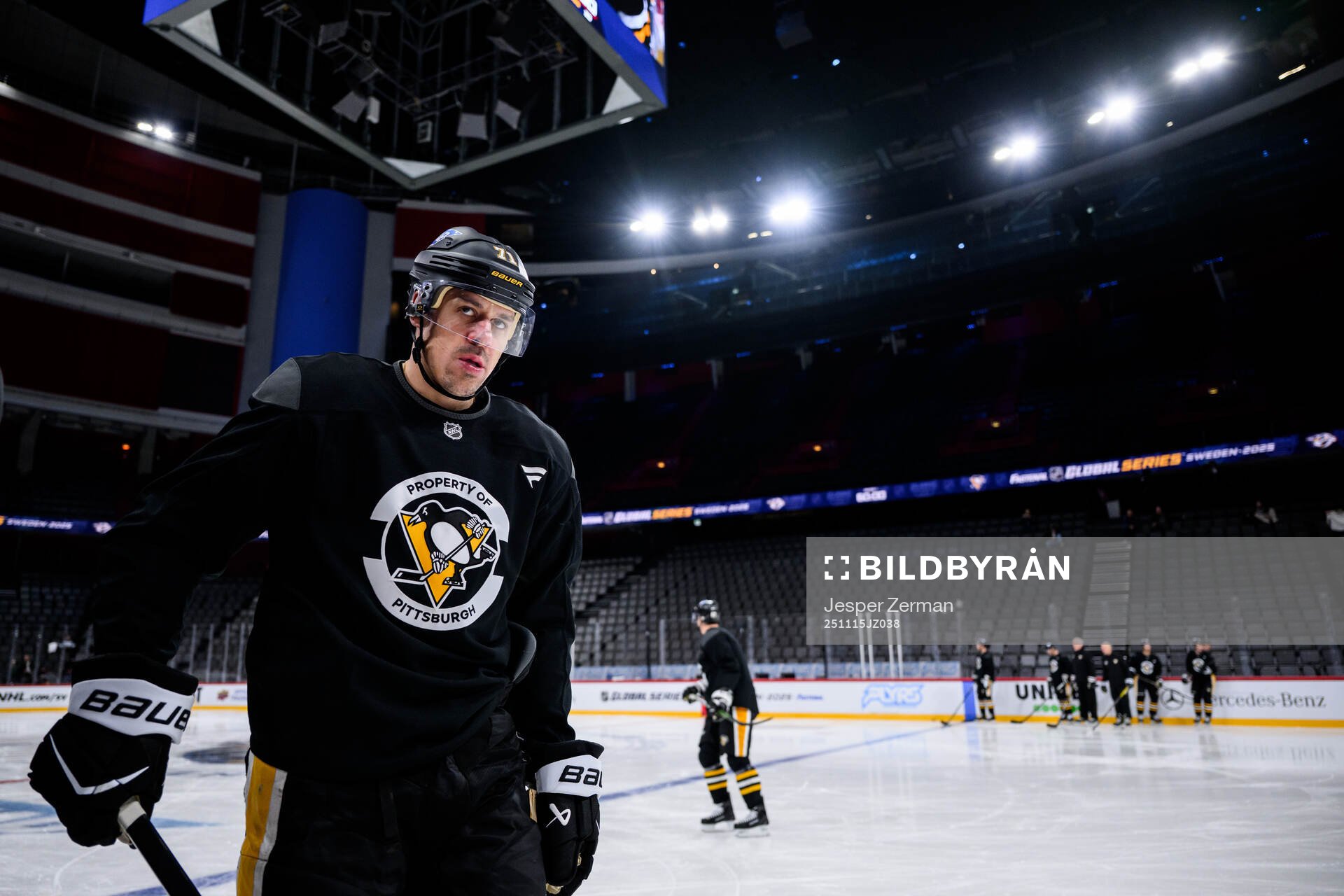 Evgeni Malkin at a practice session with Pittsburgh Penguins