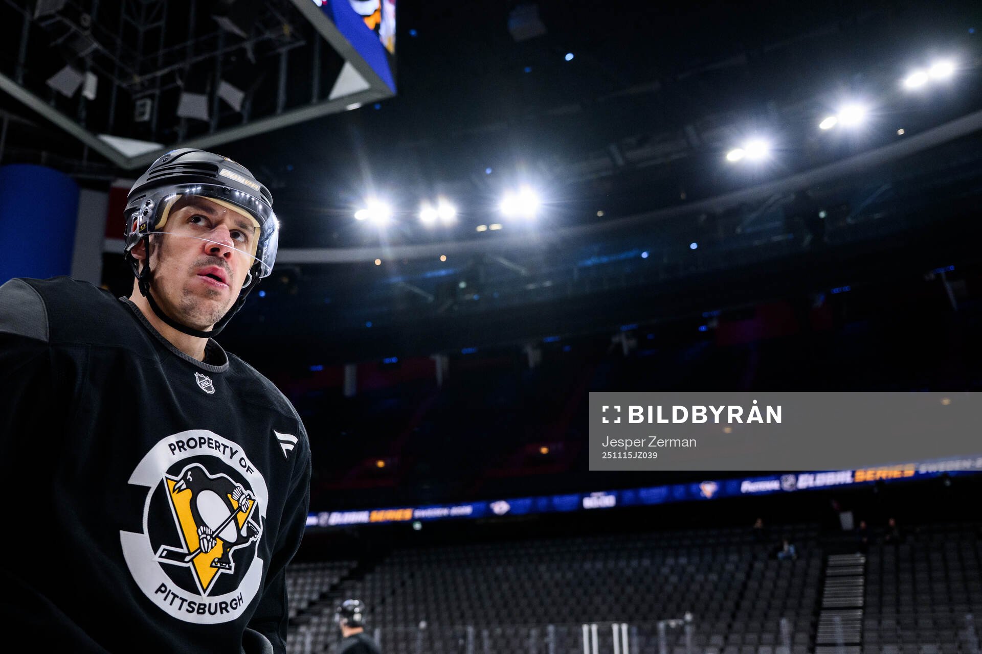 Evgeni Malkin at a practice session with Pittsburgh Penguins