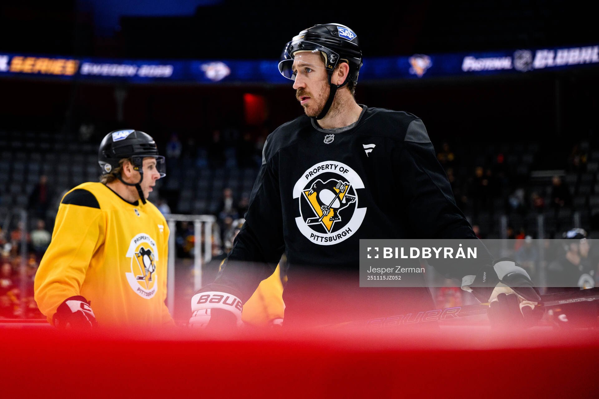 Kevin Hayes at a practice session with Pittsburgh Penguins